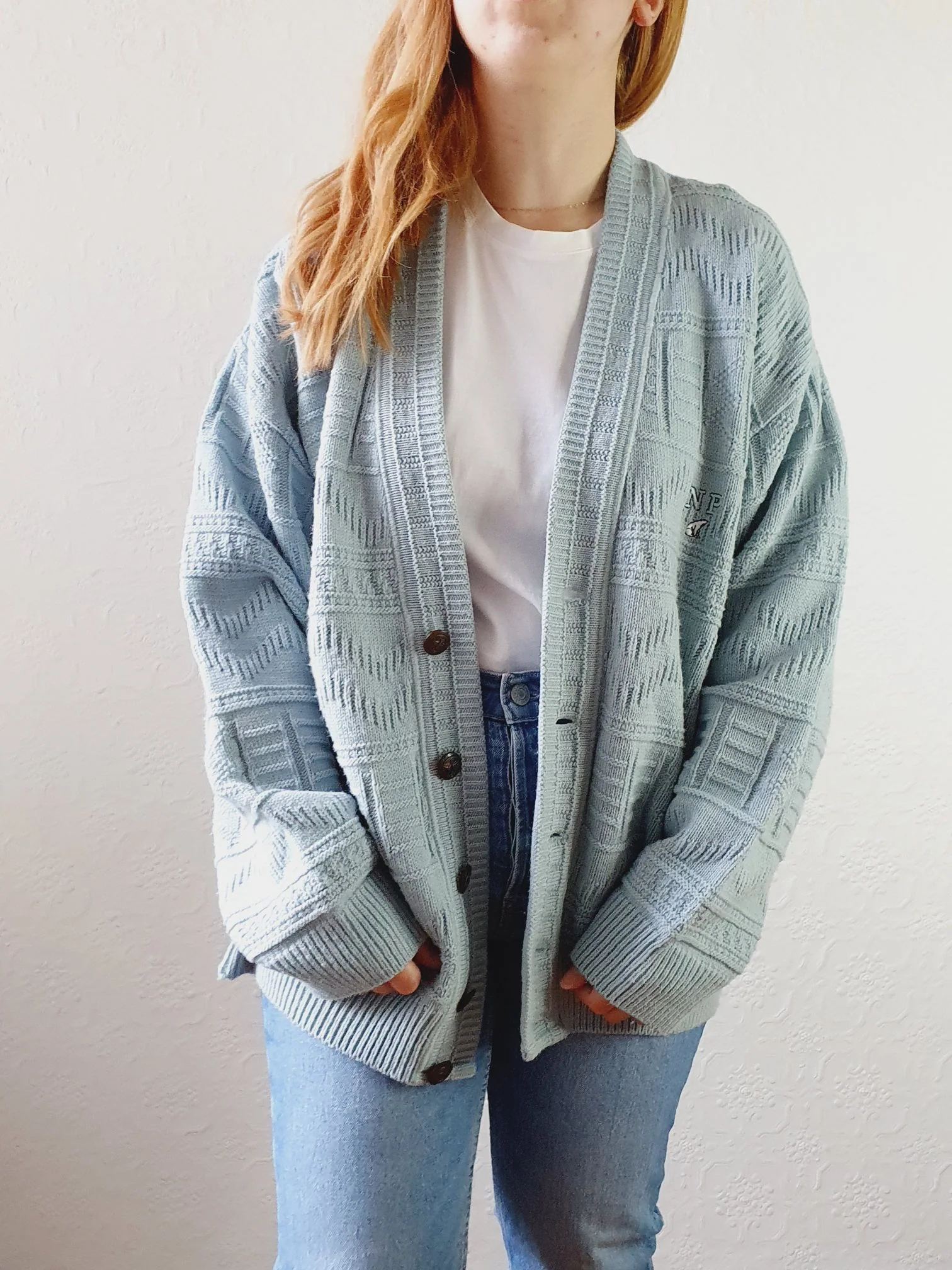 Vintage Baby Blue Cardigan - XL - Image 10