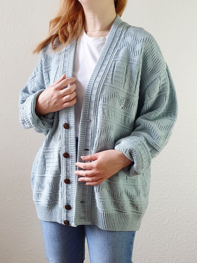 Vintage Baby Blue Cardigan - XL - Image 2