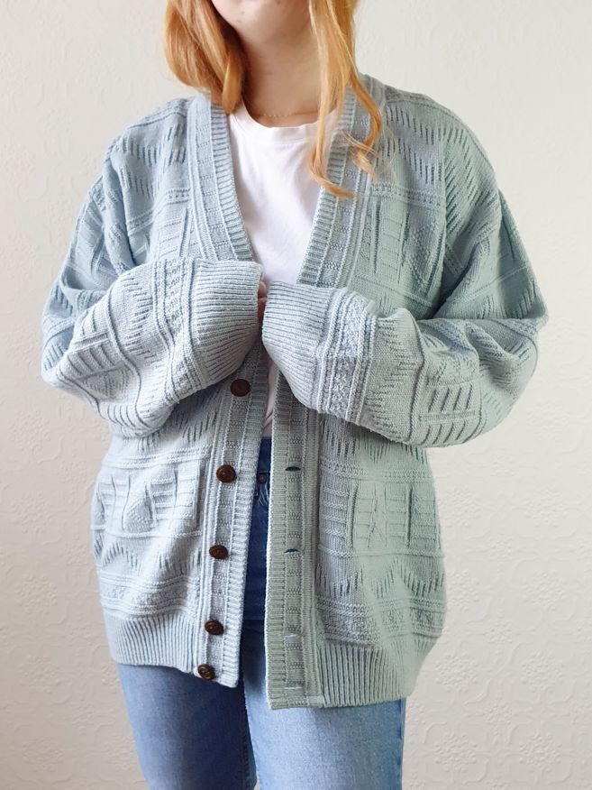 Vintage Baby Blue Cardigan - XL - Image 3