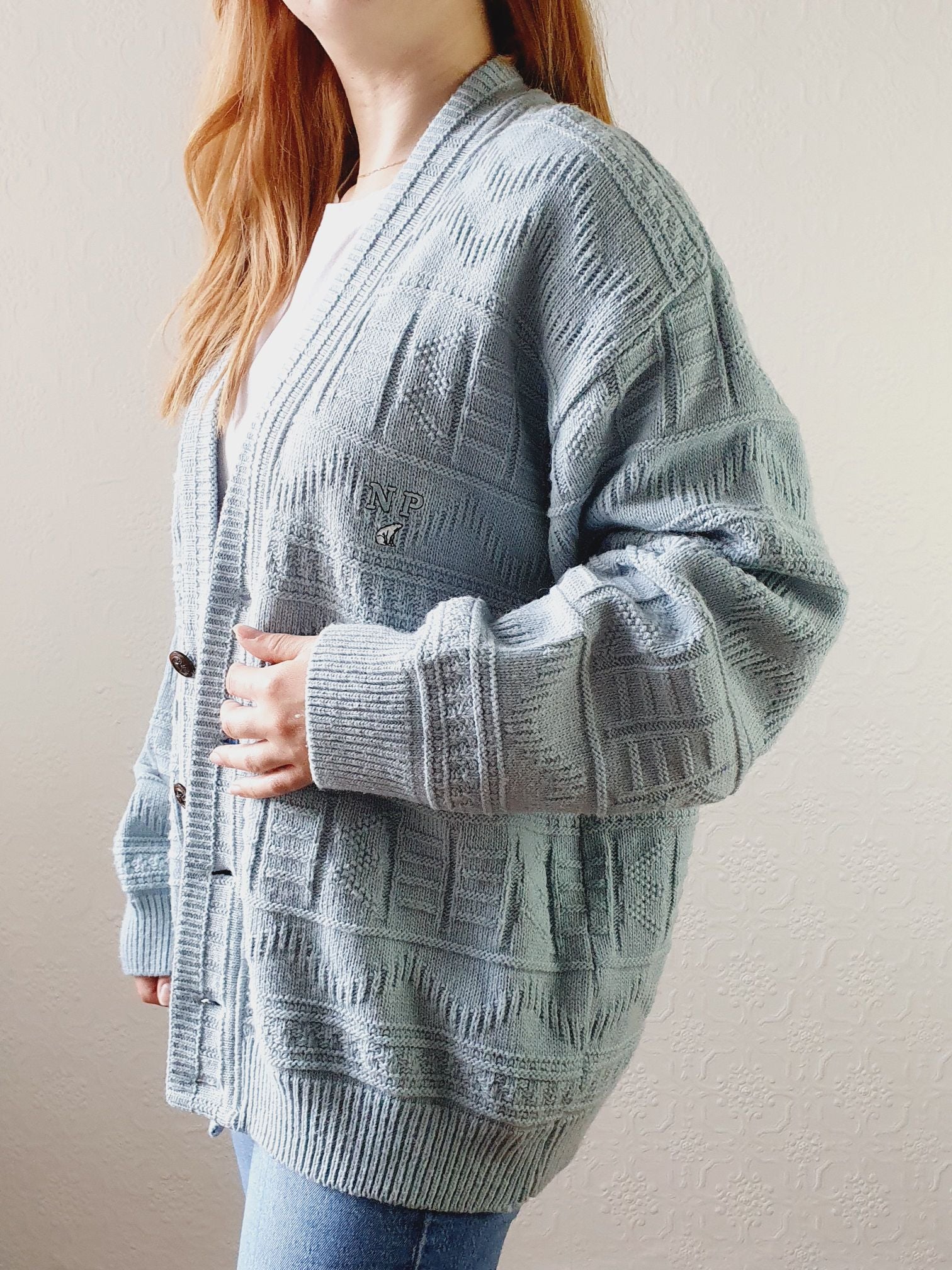 Vintage Baby Blue Cardigan - XL - Image 5