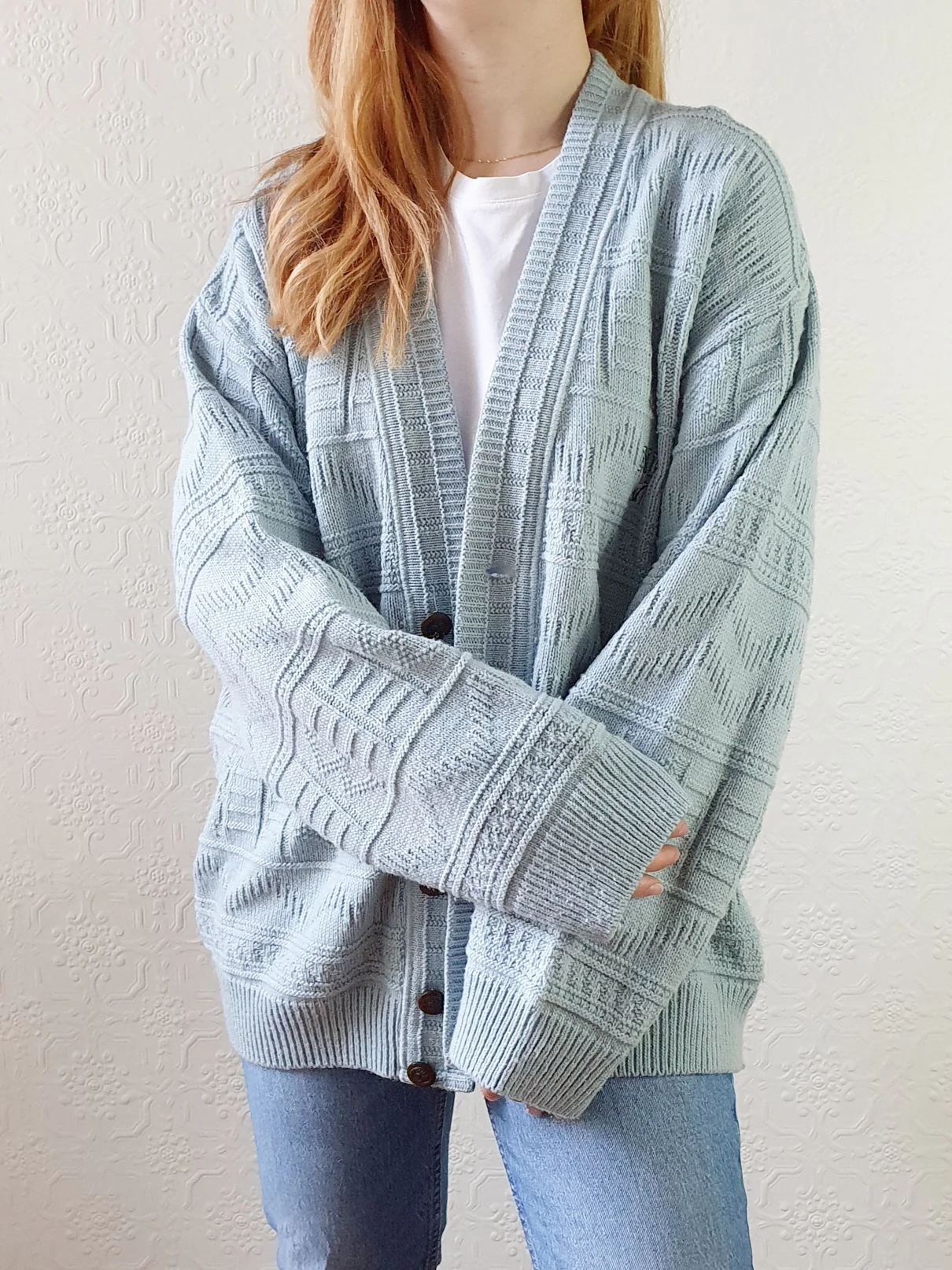 Vintage Baby Blue Cardigan - XL - Image 7