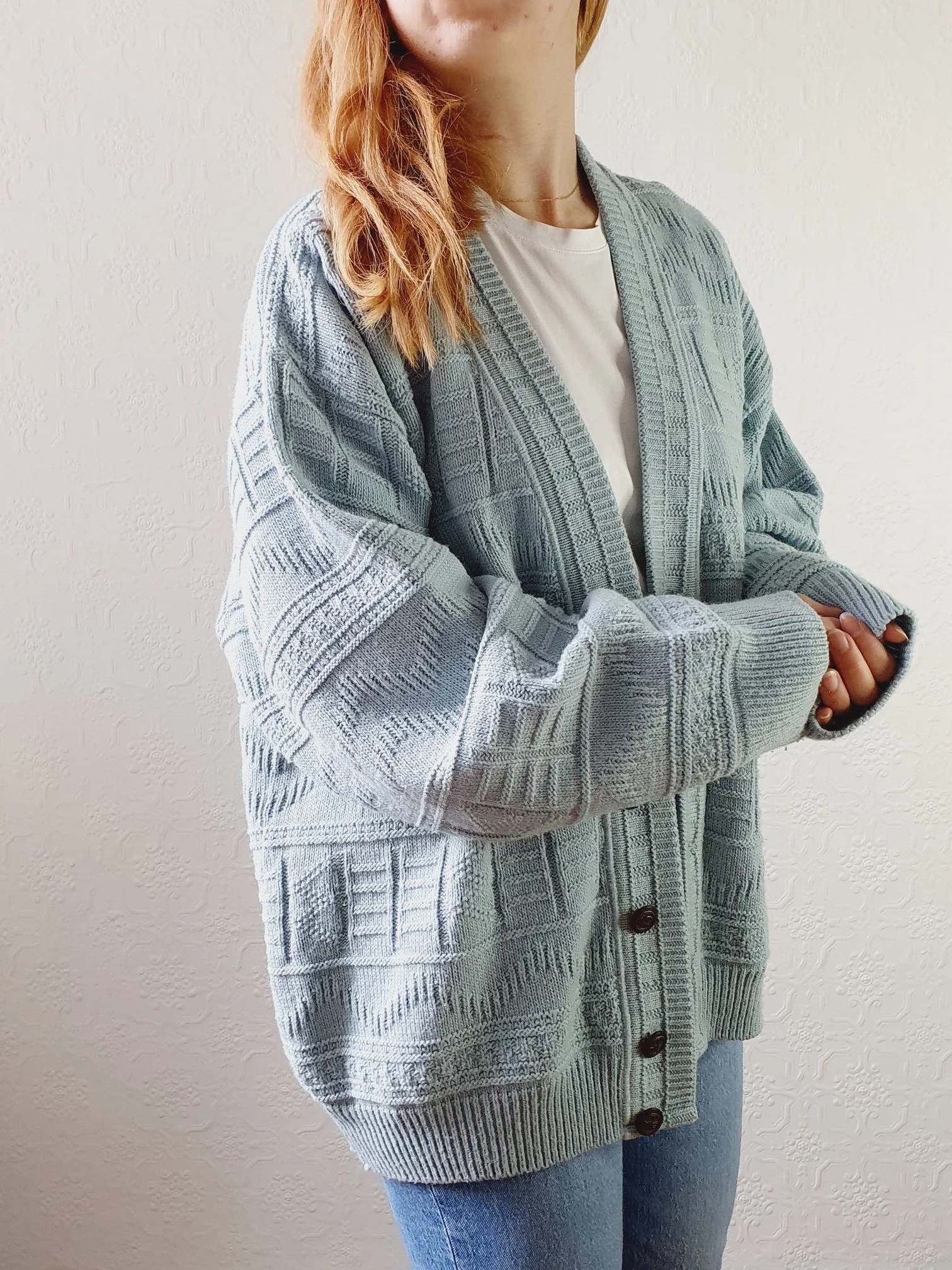 Vintage Baby Blue Cardigan - XL - Image 8