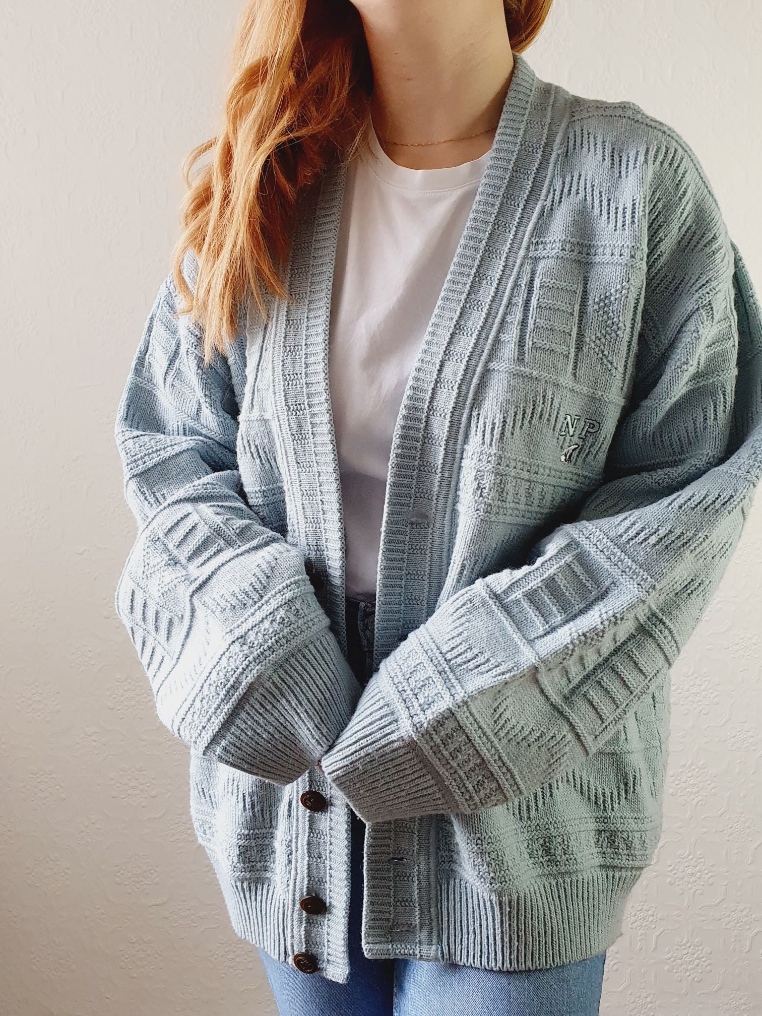 Vintage Baby Blue Cardigan - XL - Image 9
