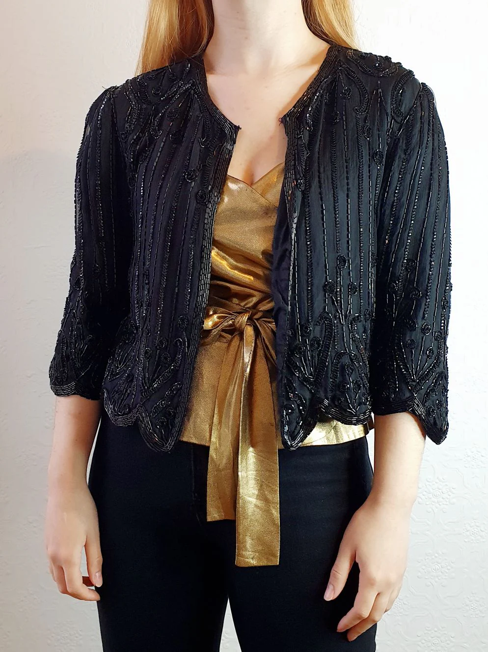 Vintage Beaded Silk Trophy Jacket - M - Image 4