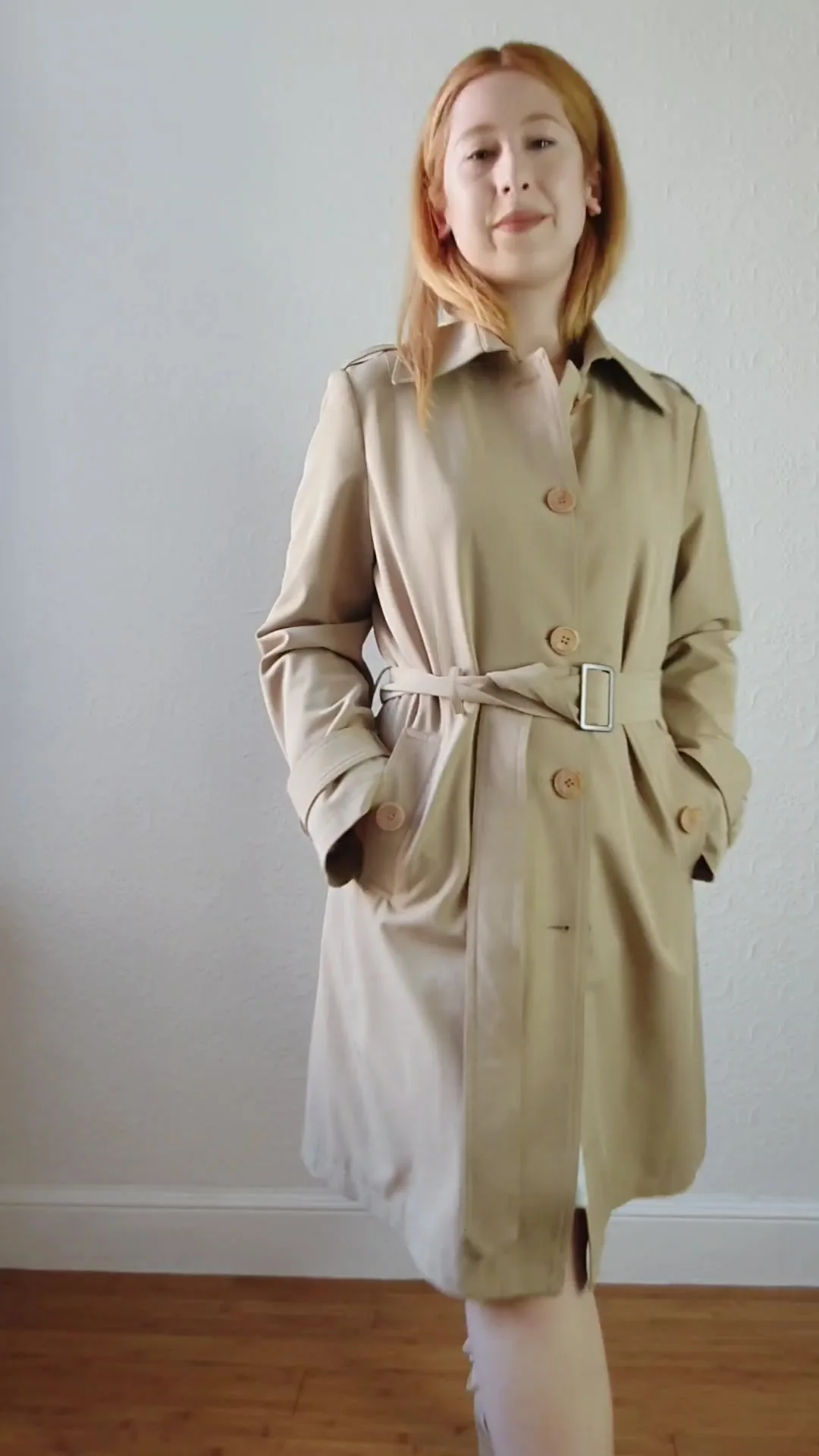 Vintage Beige Classic Trench • XS-M - Image 10