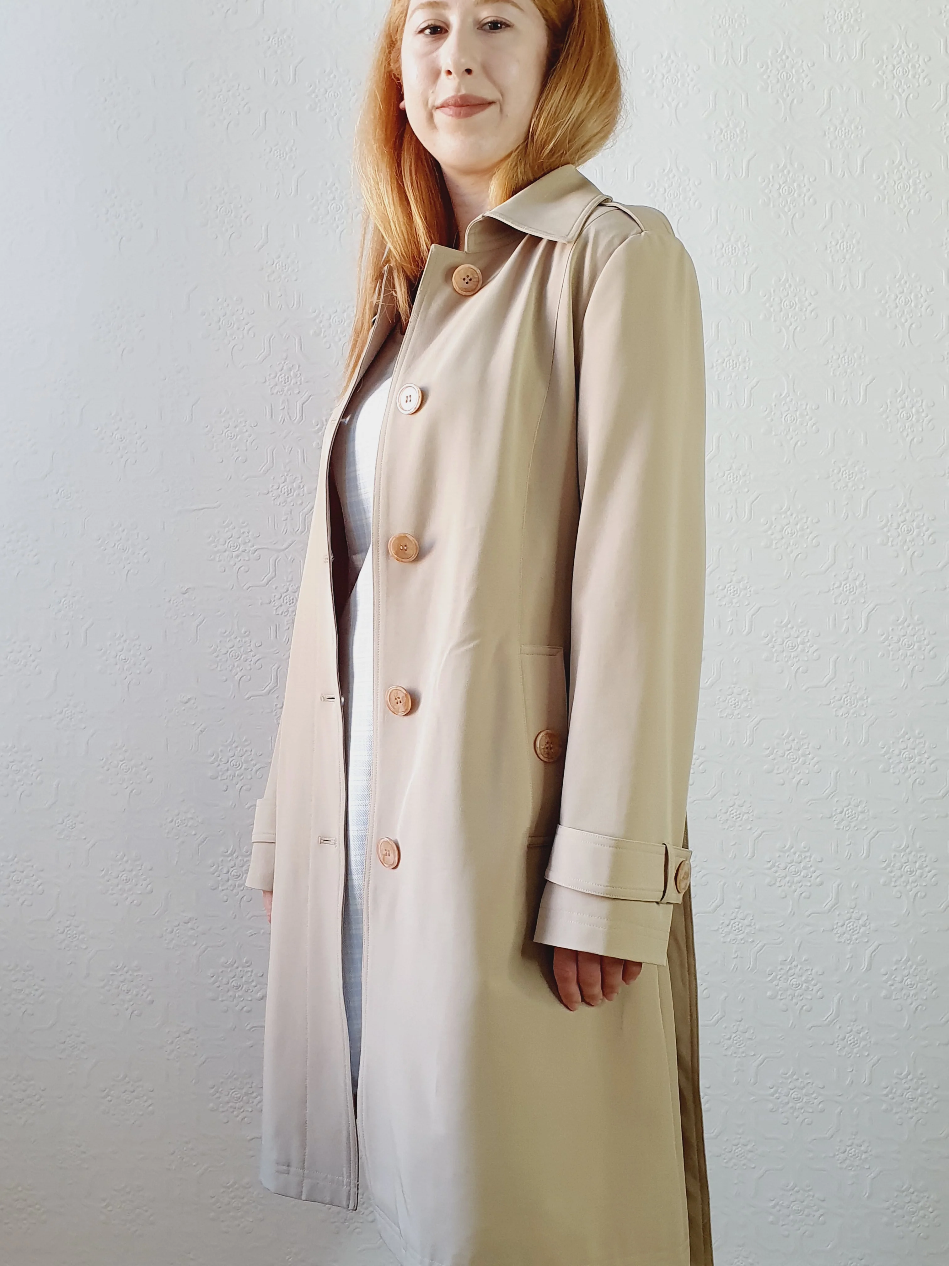 Vintage Beige Classic Trench • XS-M - Image 2