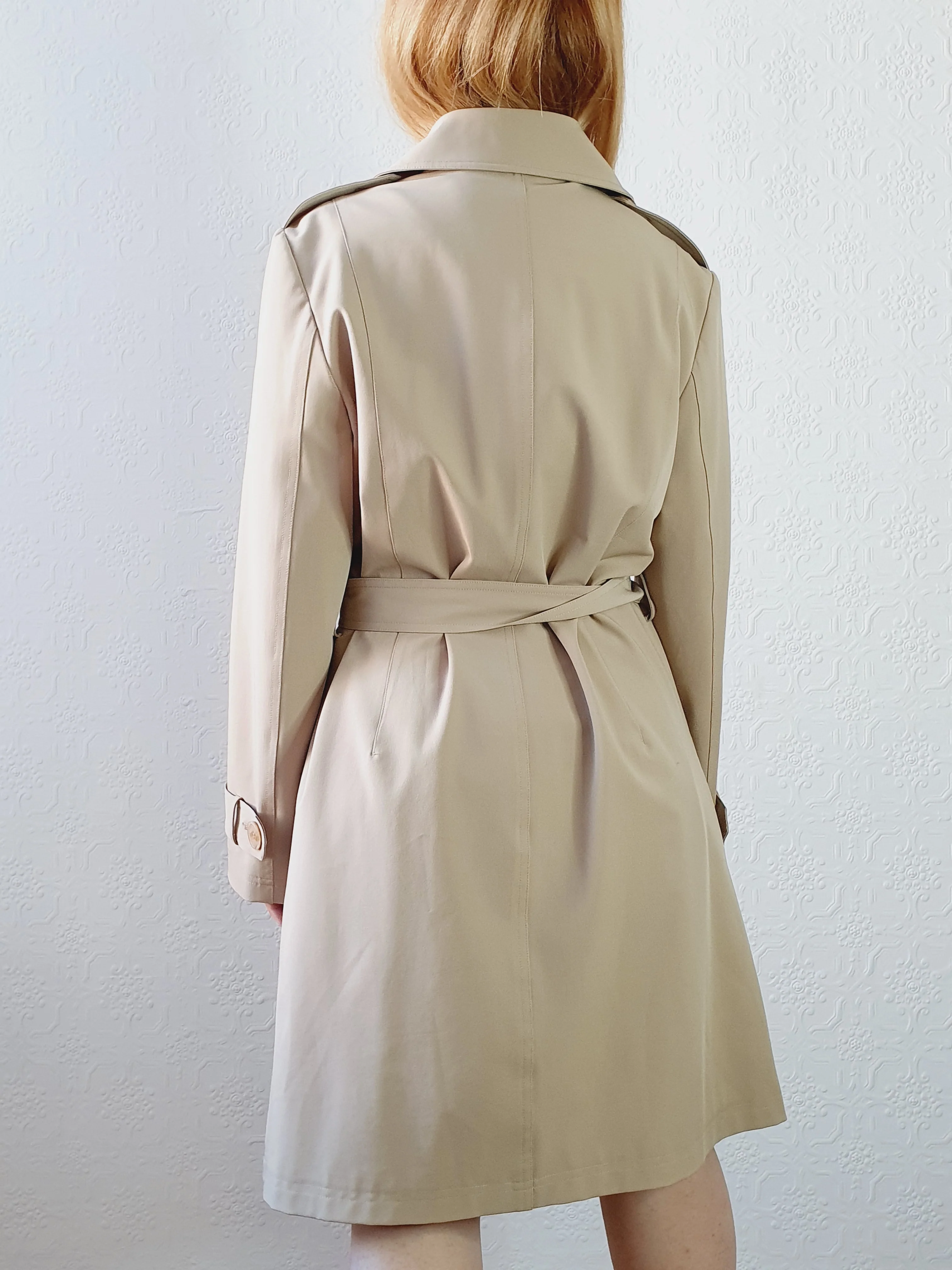 Vintage Beige Classic Trench • XS-M - Image 5