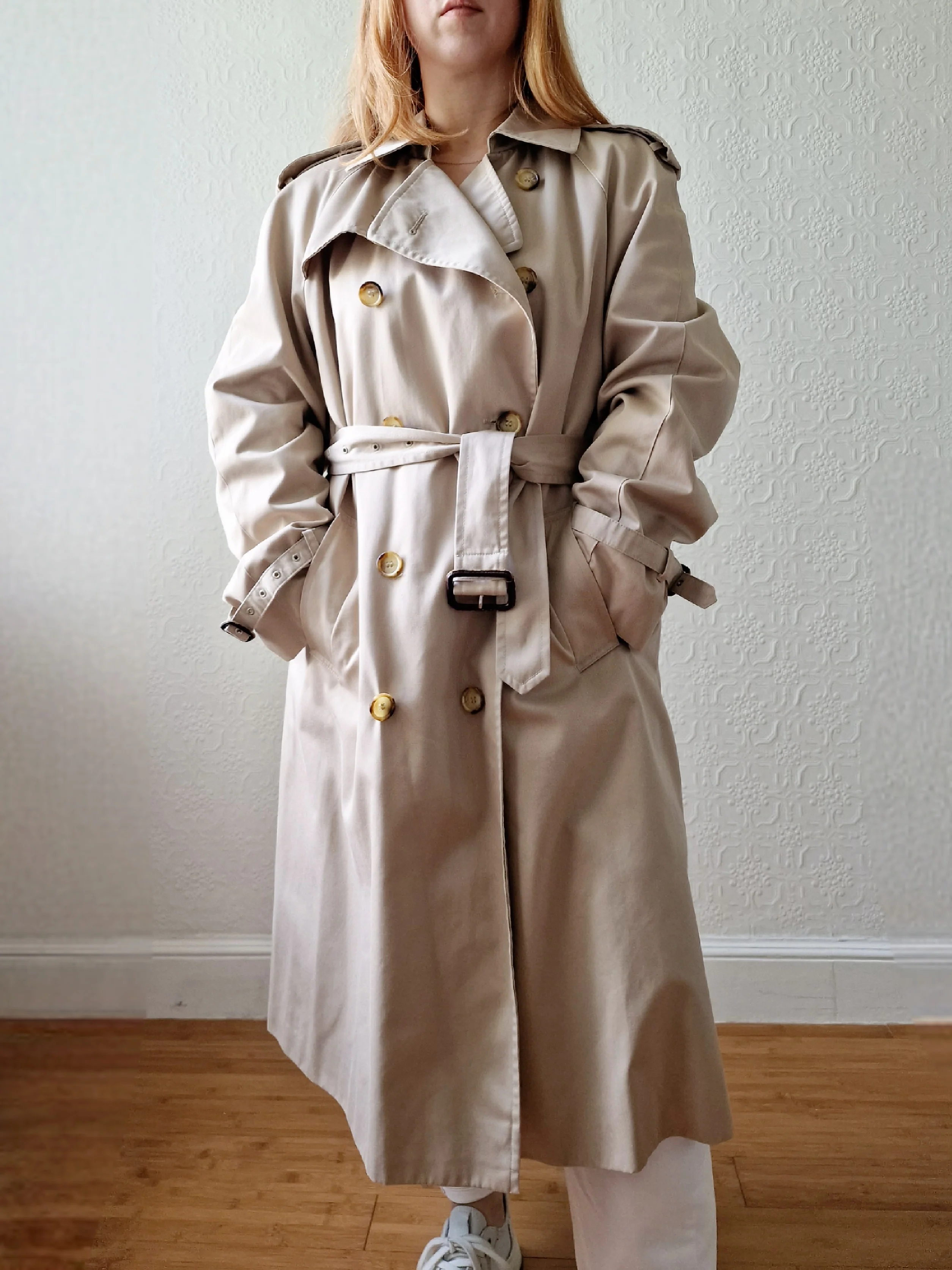 Vintage Beige Double Breasted Trench Coat by Dannimac with Removable Lining - M - Image 9