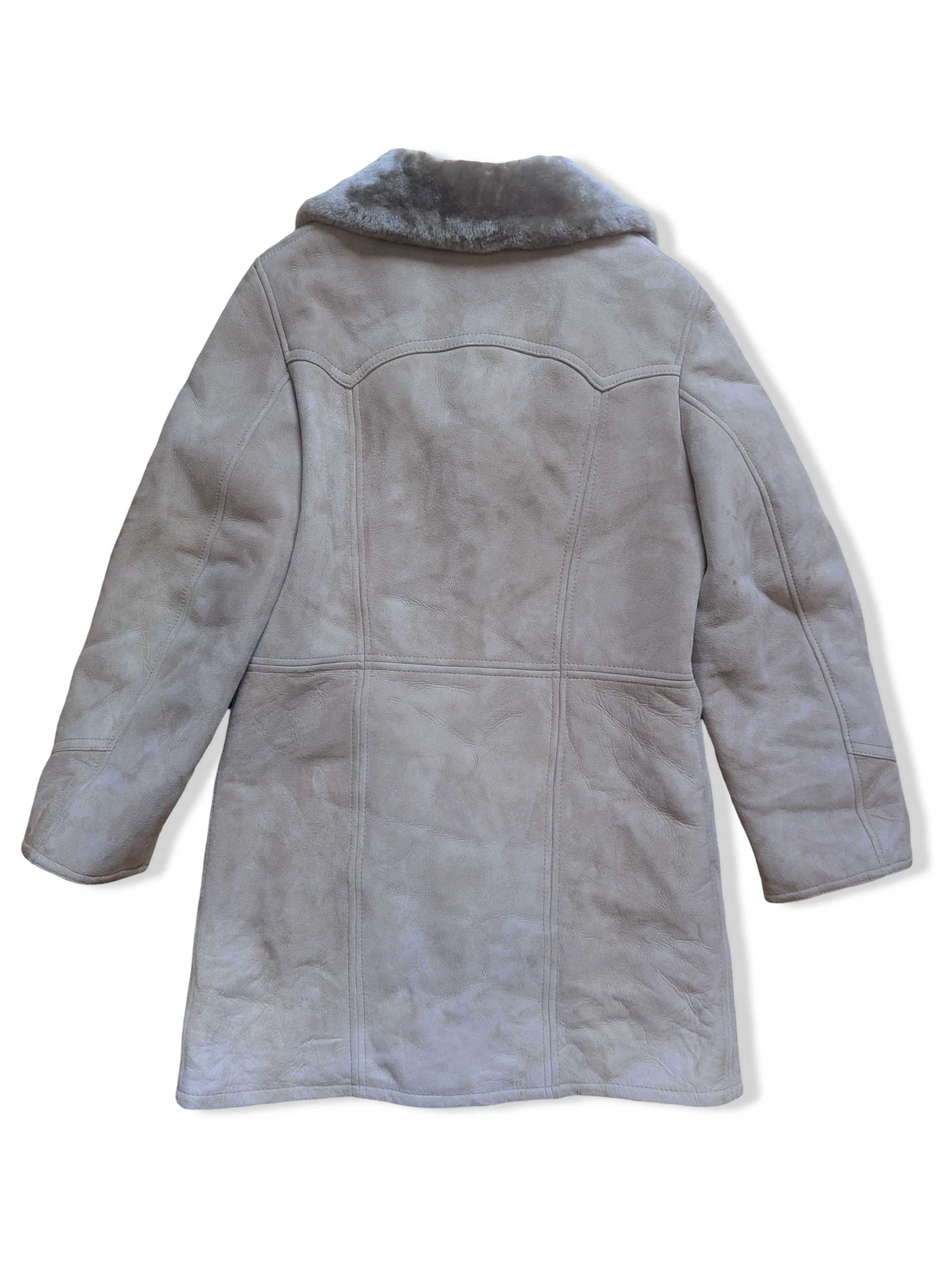 Vintage Beige Sheepskin Leather Jacket - S - Image 3