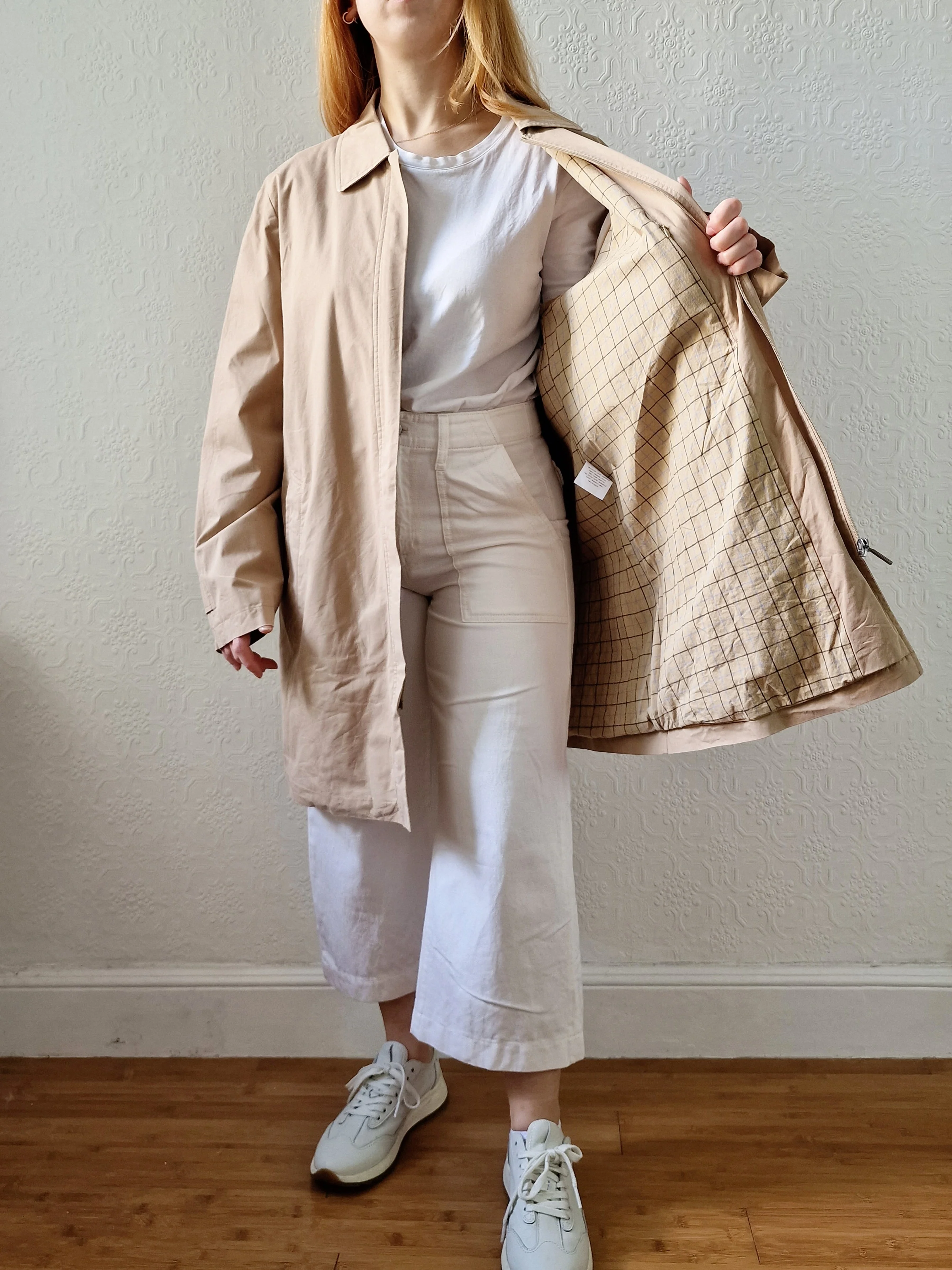 Vintage Beige Single Breasted Mid Length Trench Coat - M/L - Image 5