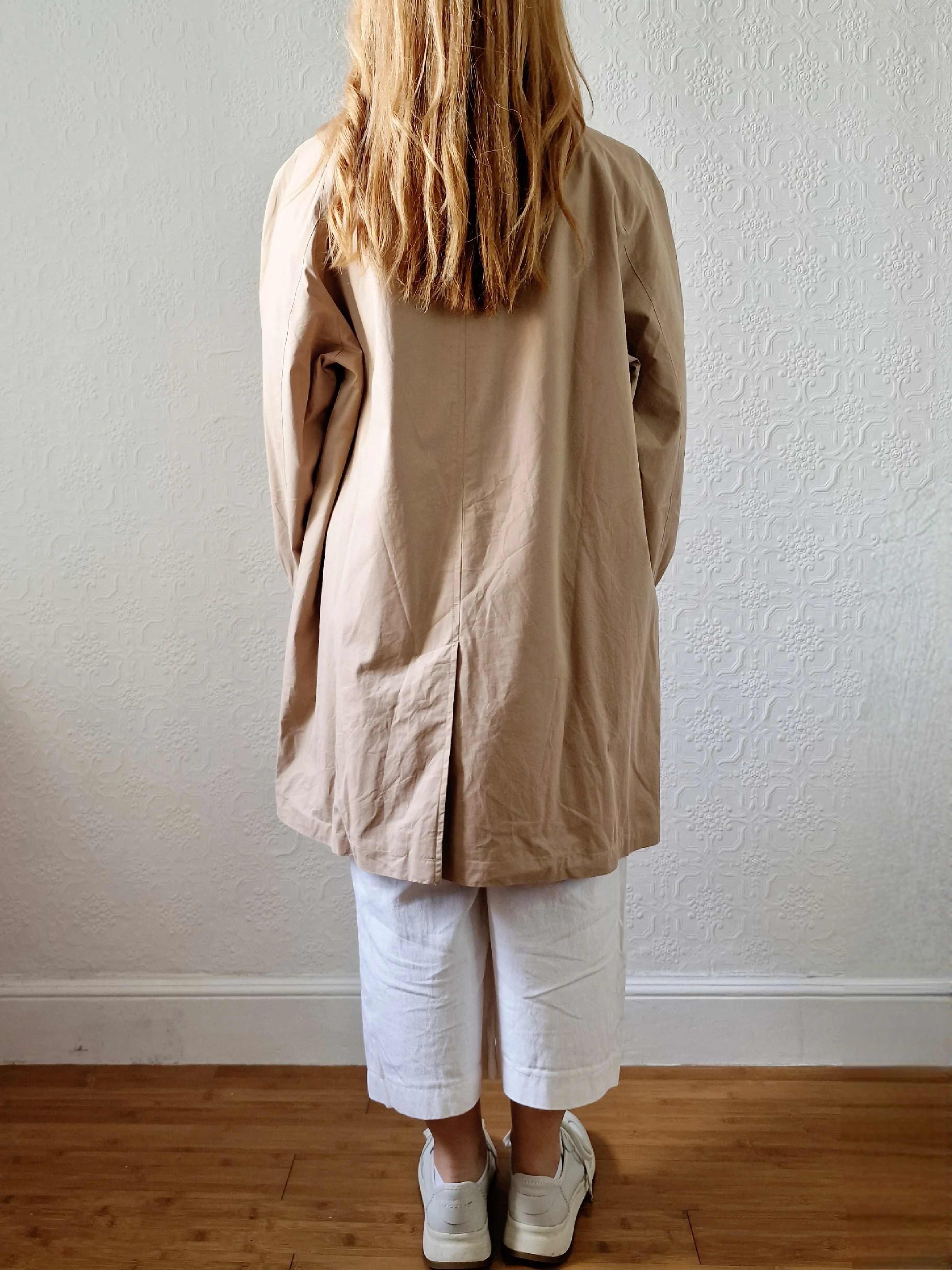 Vintage Beige Single Breasted Mid Length Trench Coat - M/L - Image 7