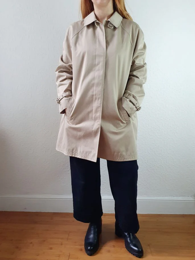 Vintage Beige Single Breasted Trench Coat - M - Image 10