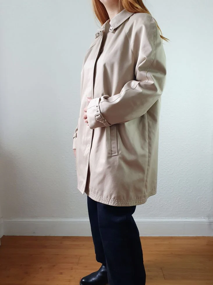 Vintage Beige Single Breasted Trench Coat - M - Image 11