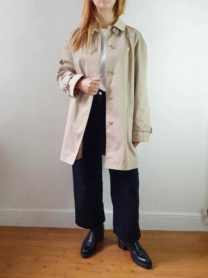 Vintage Beige Single Breasted Trench Coat - M - Image 2