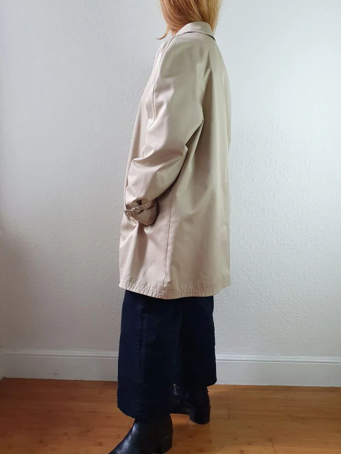 Vintage Beige Single Breasted Trench Coat - M - Image 4