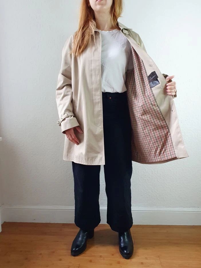 Vintage Beige Single Breasted Trench Coat - M - Image 7