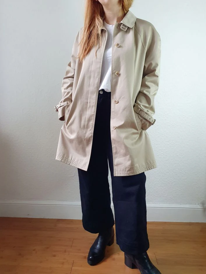 Vintage Beige Single Breasted Trench Coat - M - Image 8