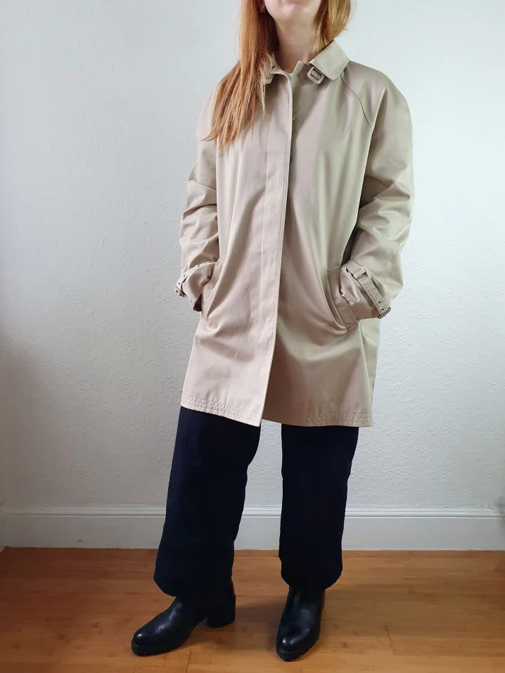 Vintage Beige Single Breasted Trench Coat - M - Image 9