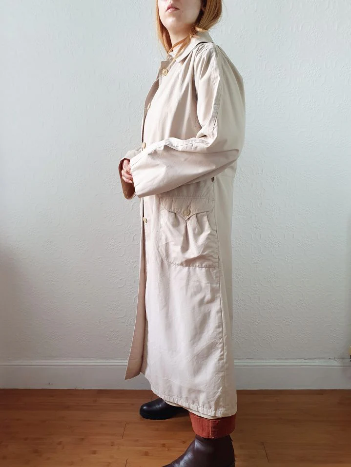 Vintage Beige Single Breasted Trench Coat - S/M - Image 11