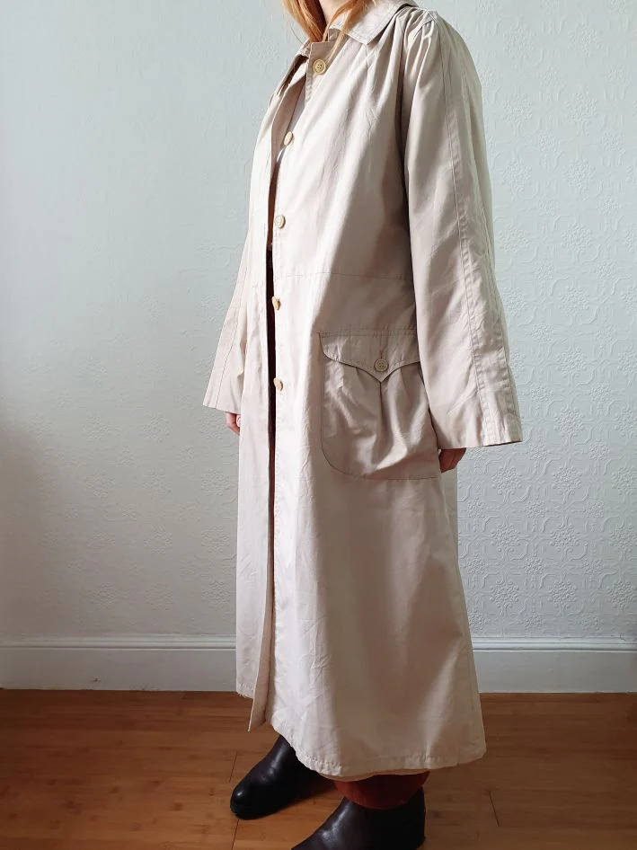 Vintage Beige Single Breasted Trench Coat - S/M - Image 12