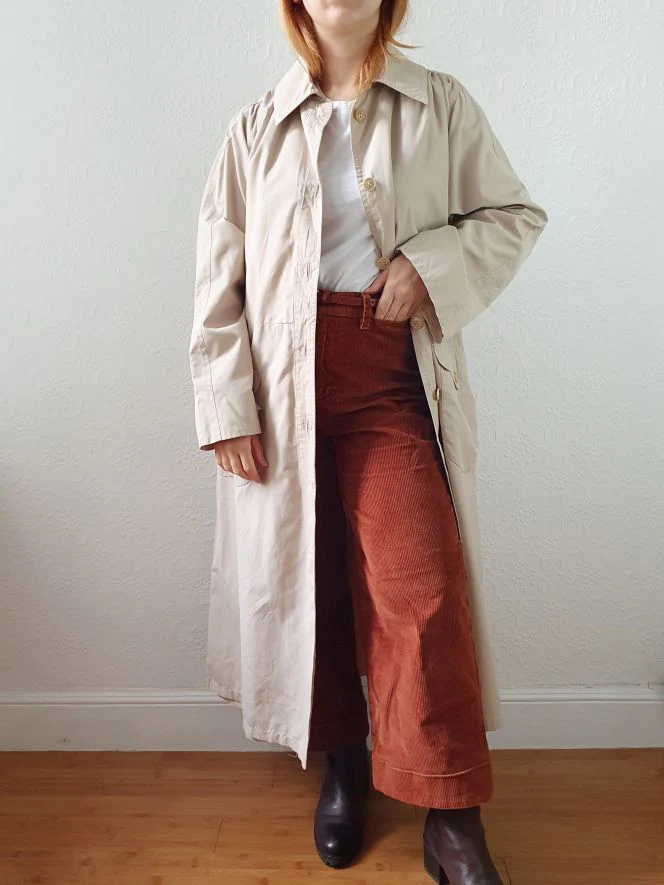 Vintage Beige Single Breasted Trench Coat - S/M - Image 13