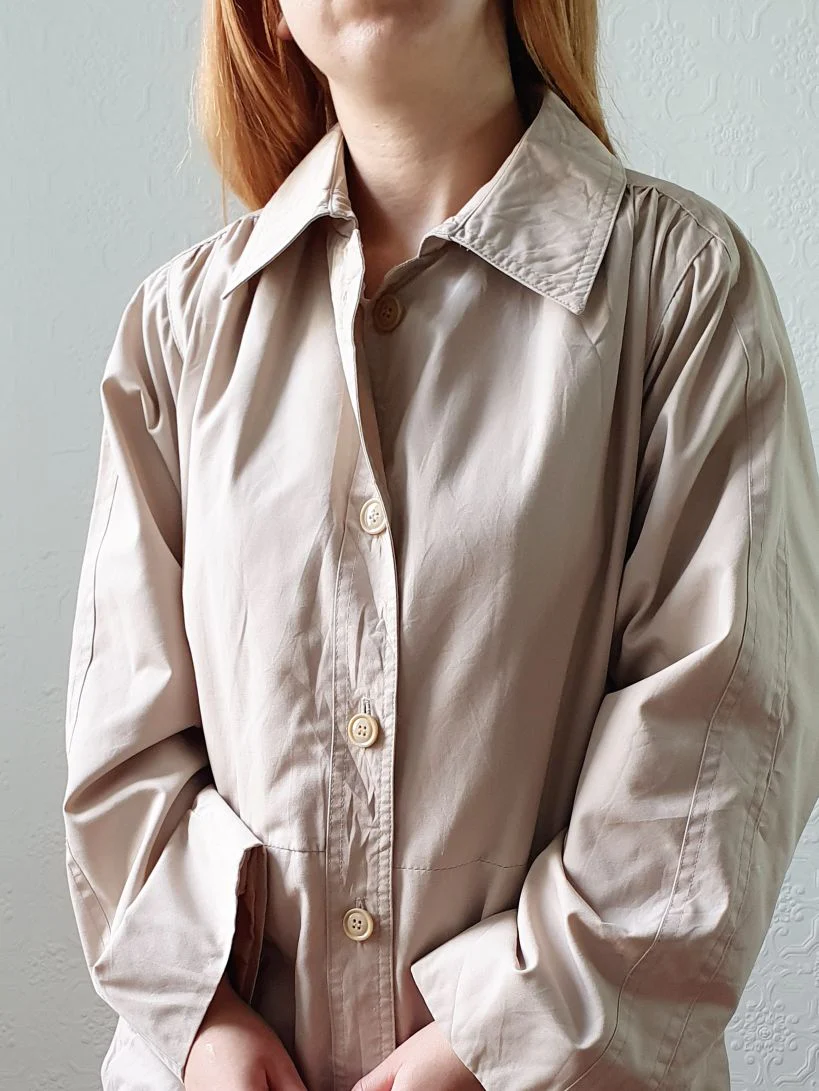 Vintage Beige Single Breasted Trench Coat - S/M - Image 3
