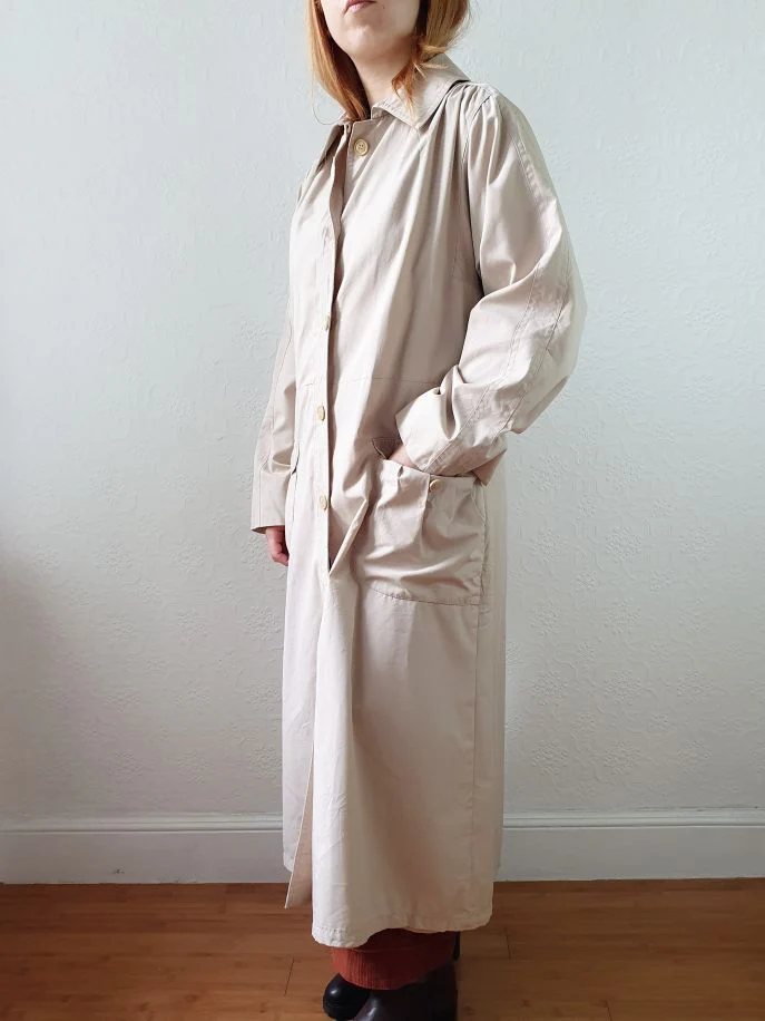 Vintage Beige Single Breasted Trench Coat - S/M - Image 5