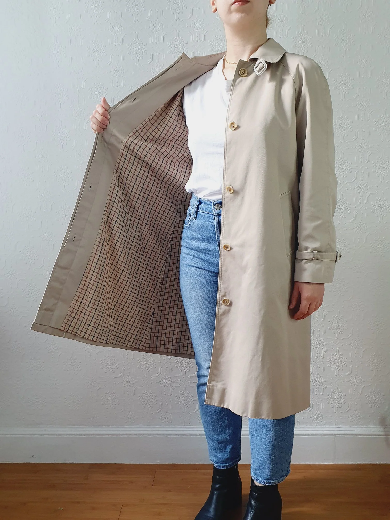 Vintage Beige Single Breasted Trench Coat - XS/S - Image 13
