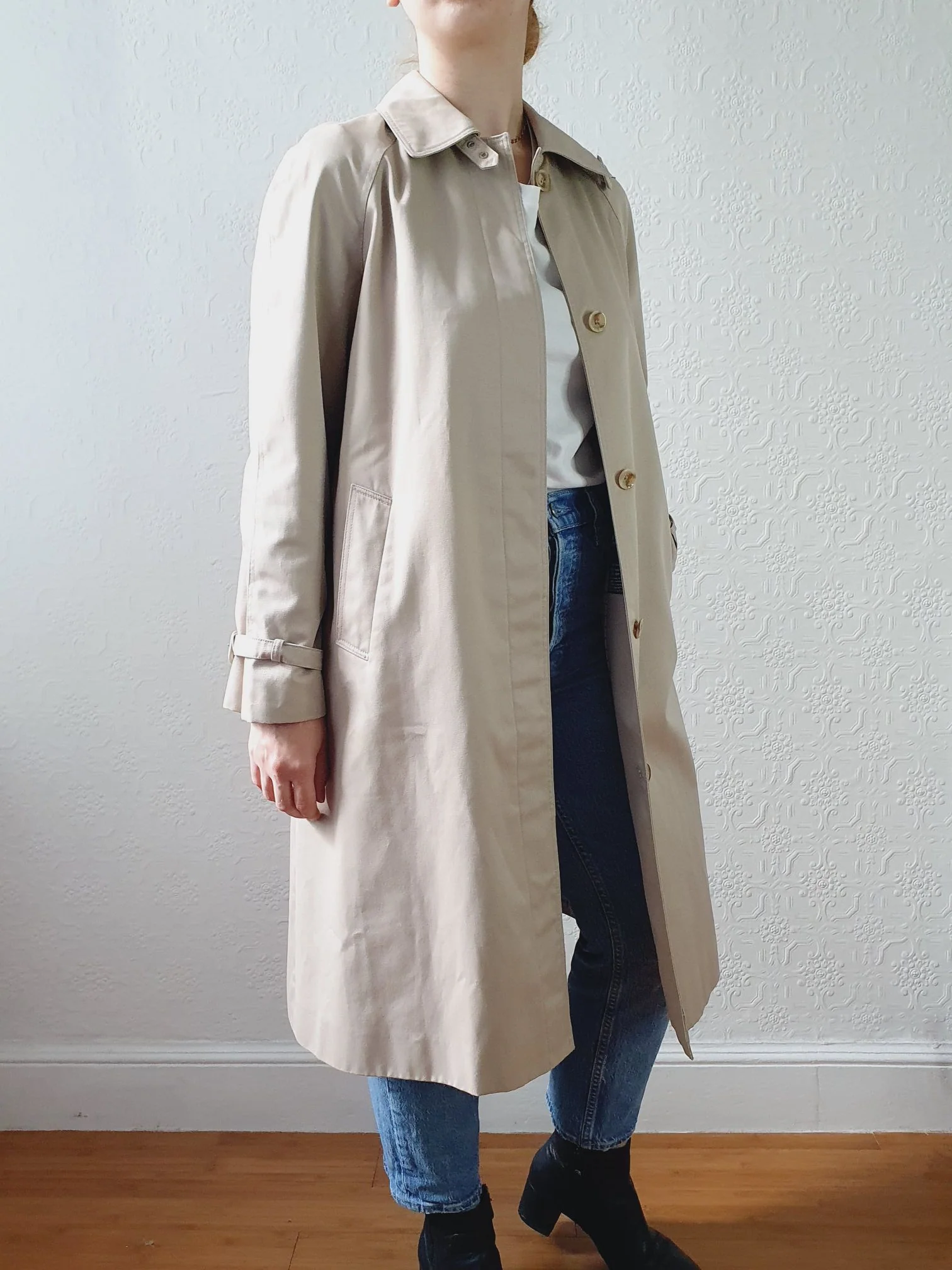 Vintage Beige Single Breasted Trench Coat - XS/S - Image 6