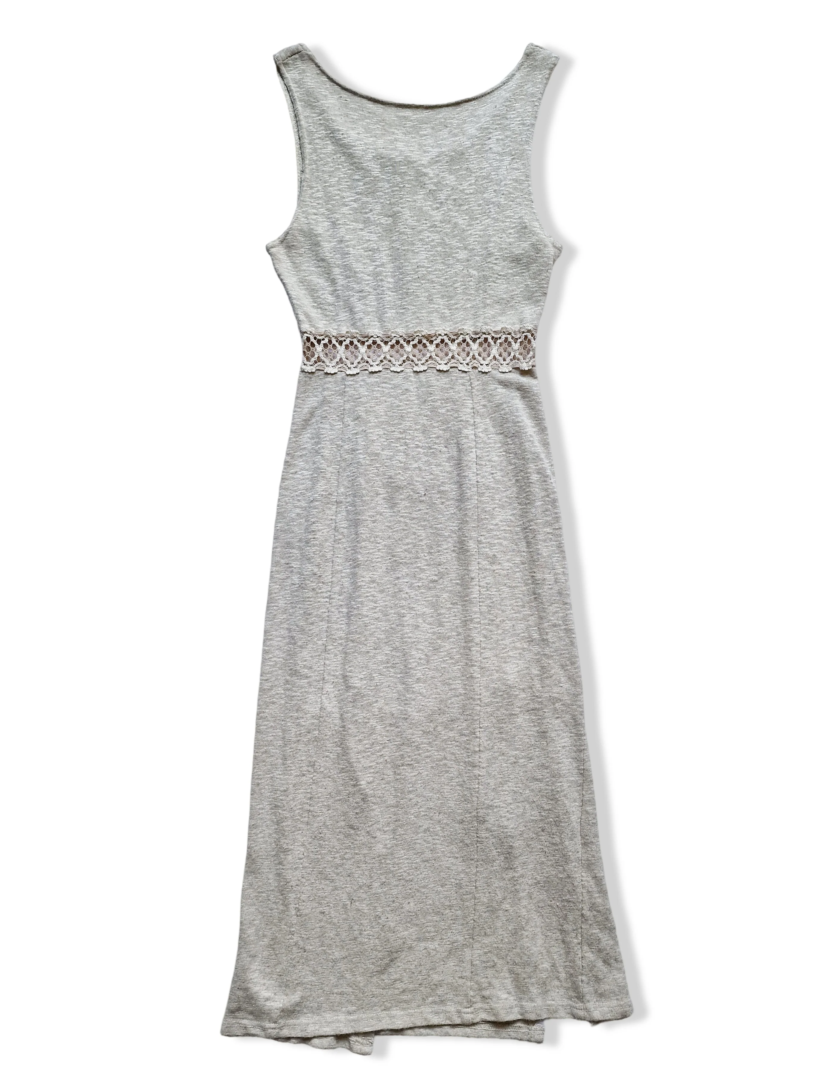 Vintage Beige Sleeveless Knitted Midi Dress - S - Image 3