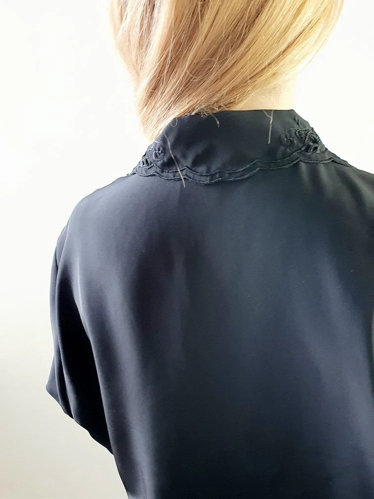 Vintage Black Collared Blouse - XL - Image 7