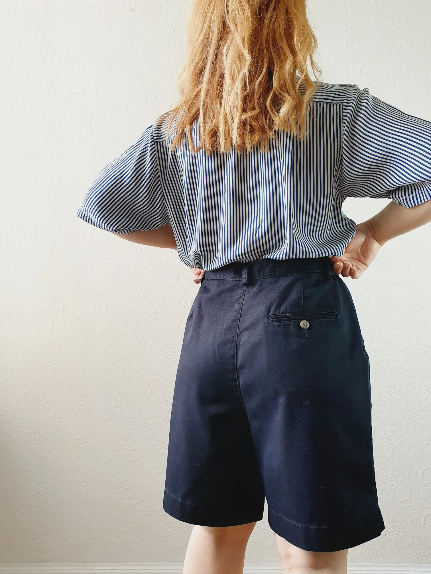 Vintage Black Cotton Shorts - S/M - Image 6