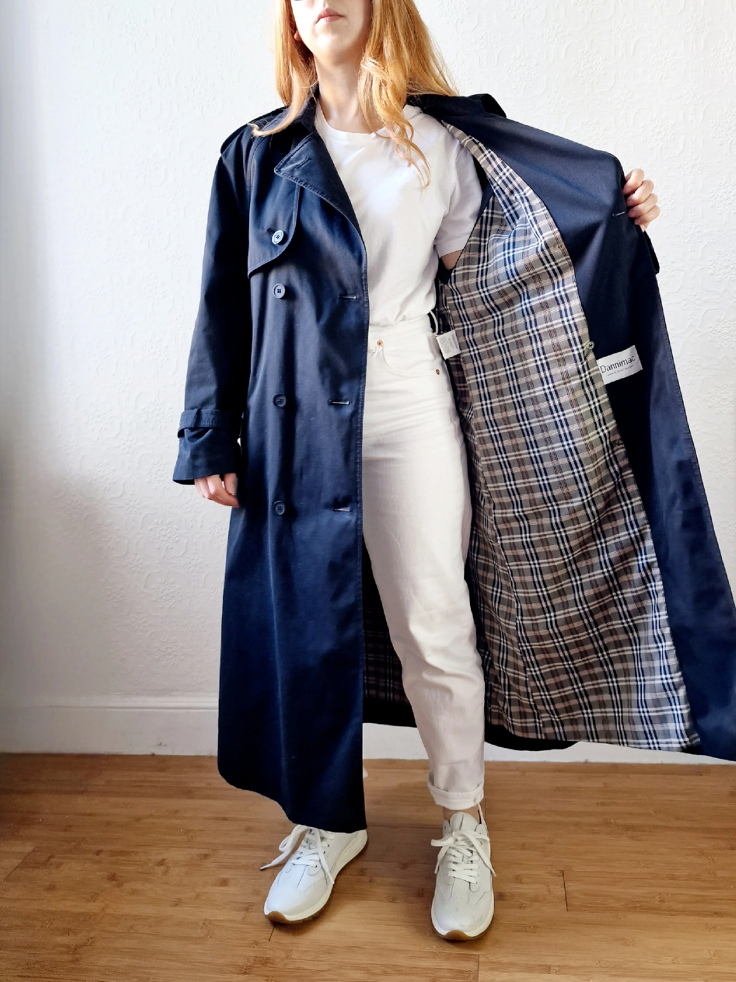 Vintage Black Double Breasted Trench Coat with Belt - M/L - Image 5
