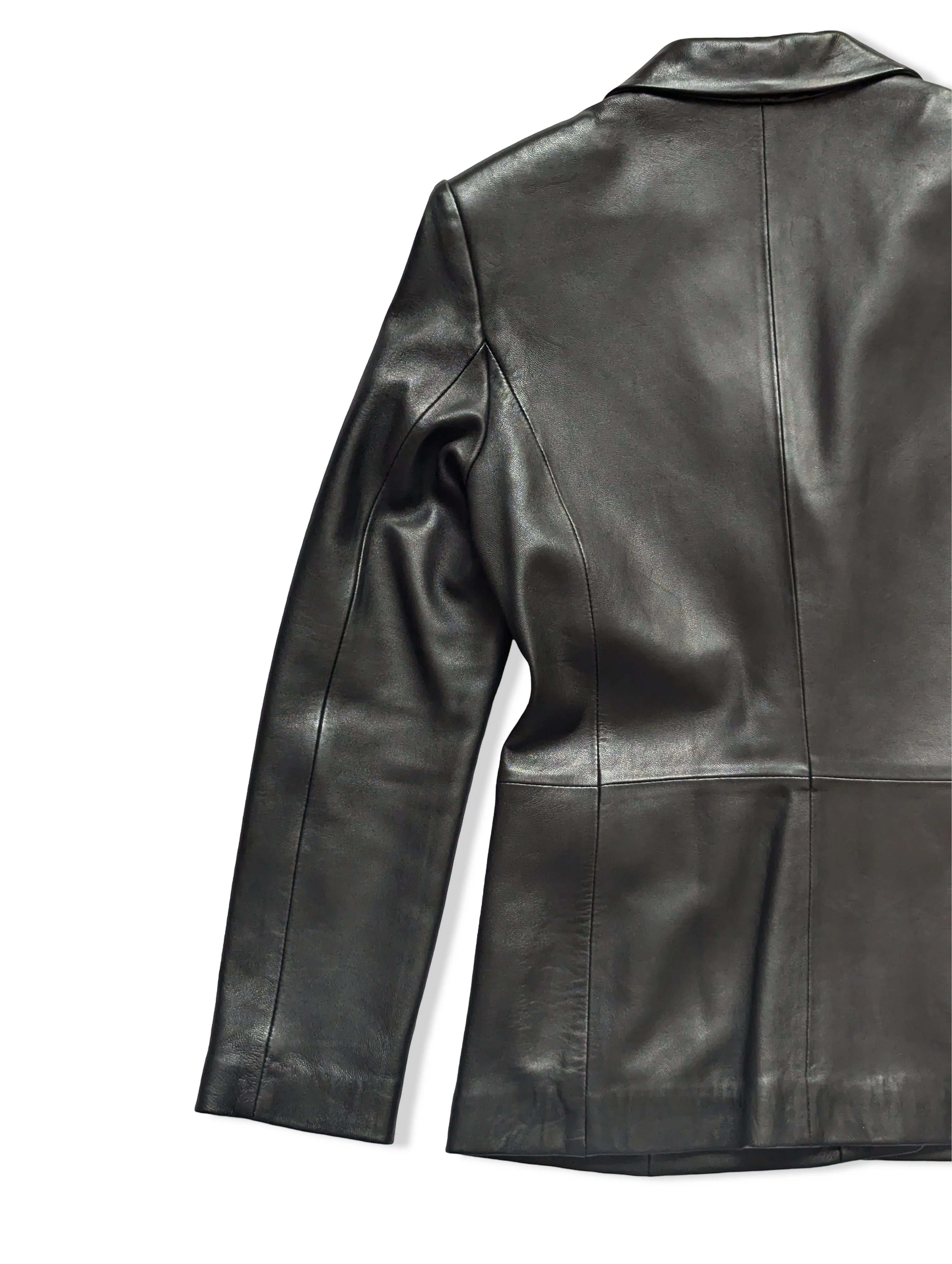 Vintage Black Leather Blazer Jacket - XS - Image 6