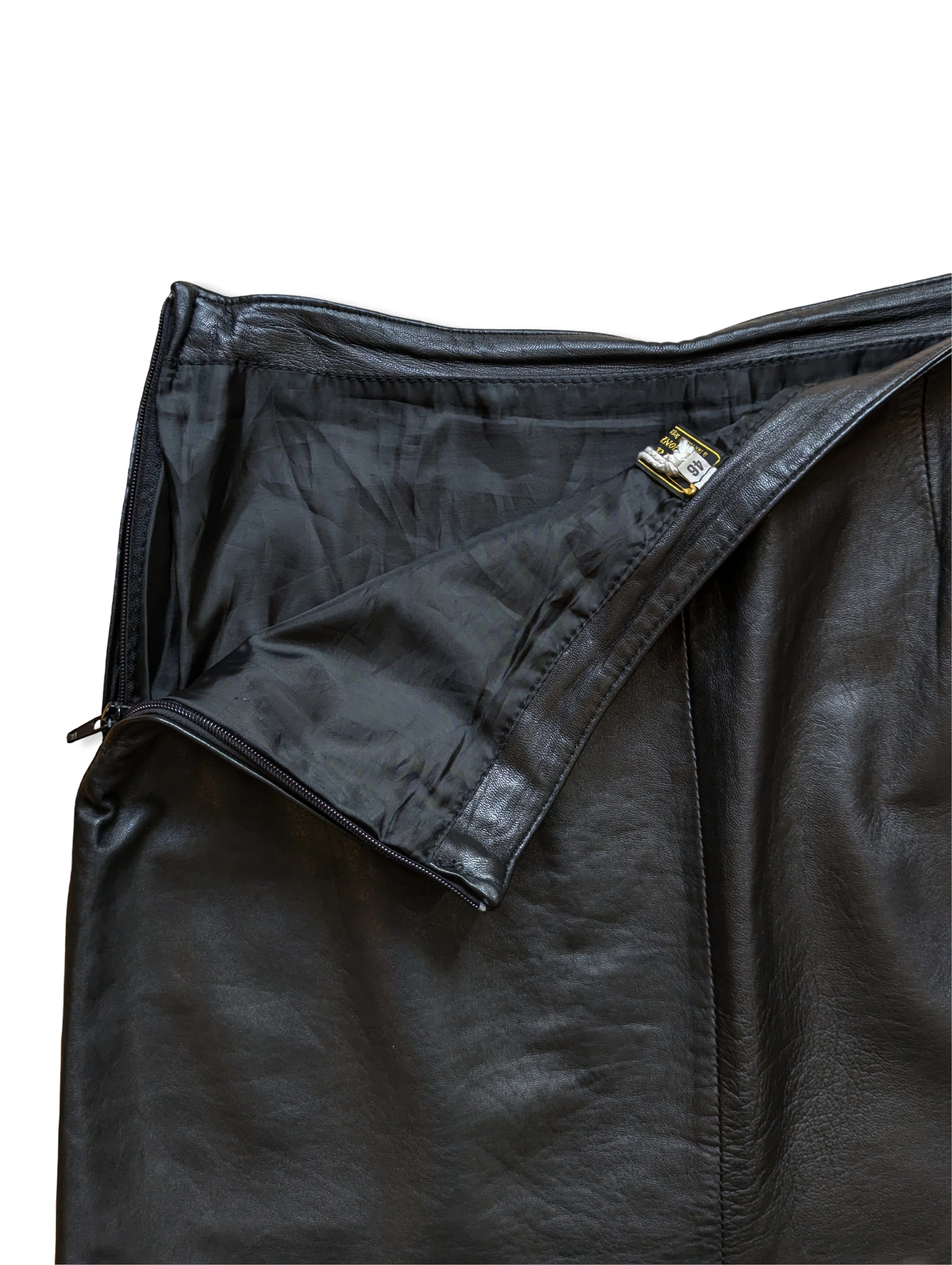 Vintage Black Leather Mini Skirt - M - Image 4