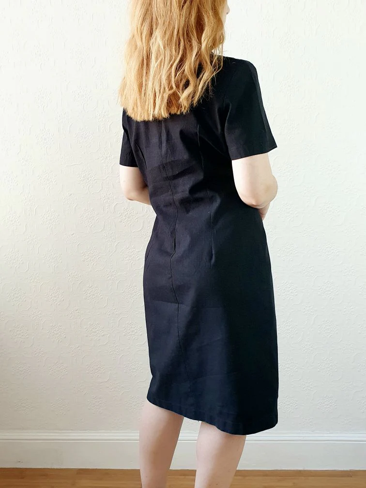Vintage Black Linen Nautical Dress - S/M - Image 5
