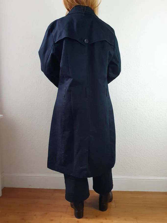 Vintage Black Single Breasted Trench Coat - S/M - Image 7