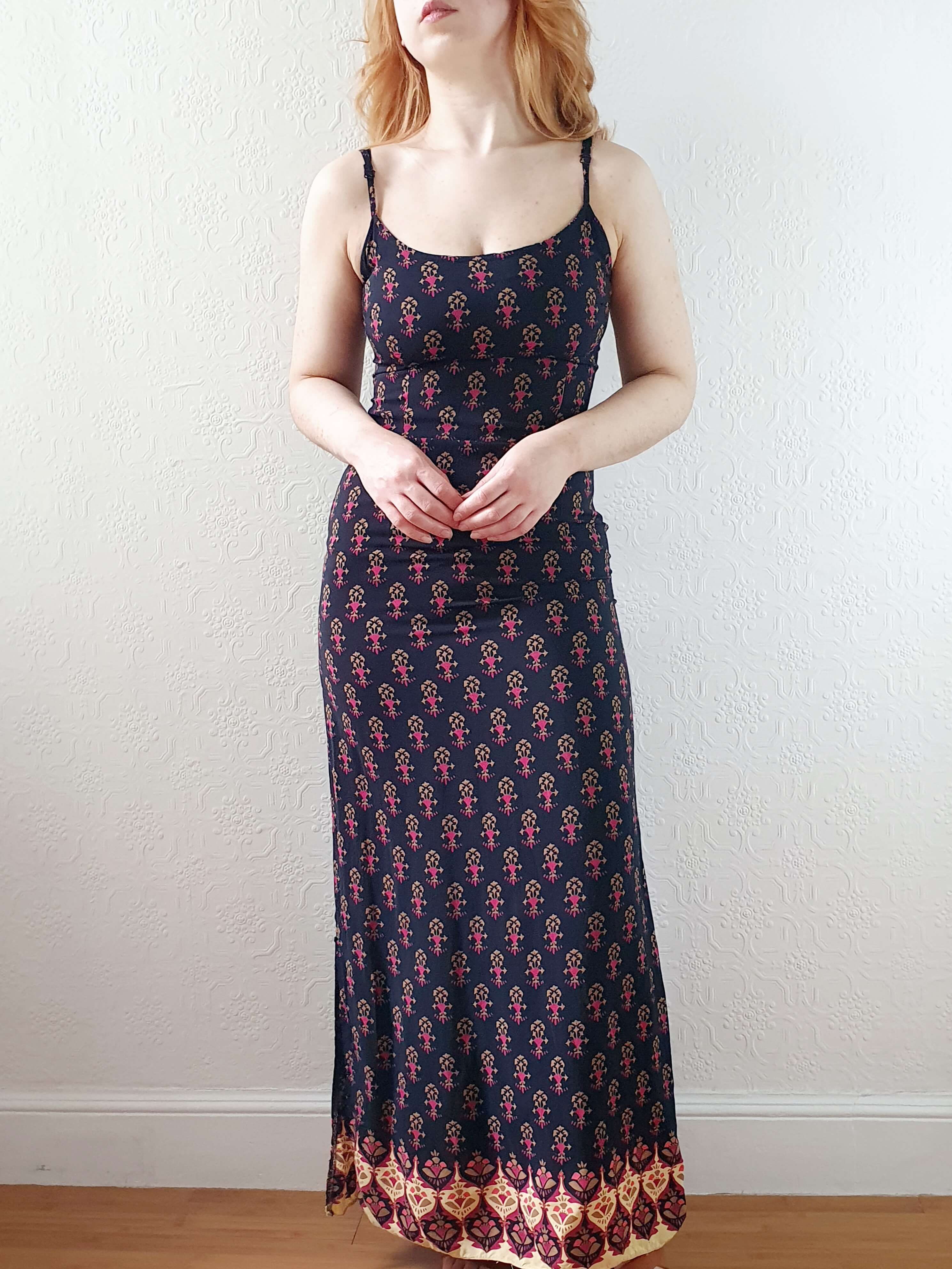 Vintage Black Spaghetti Strap Slip Dress - XS - Image 2