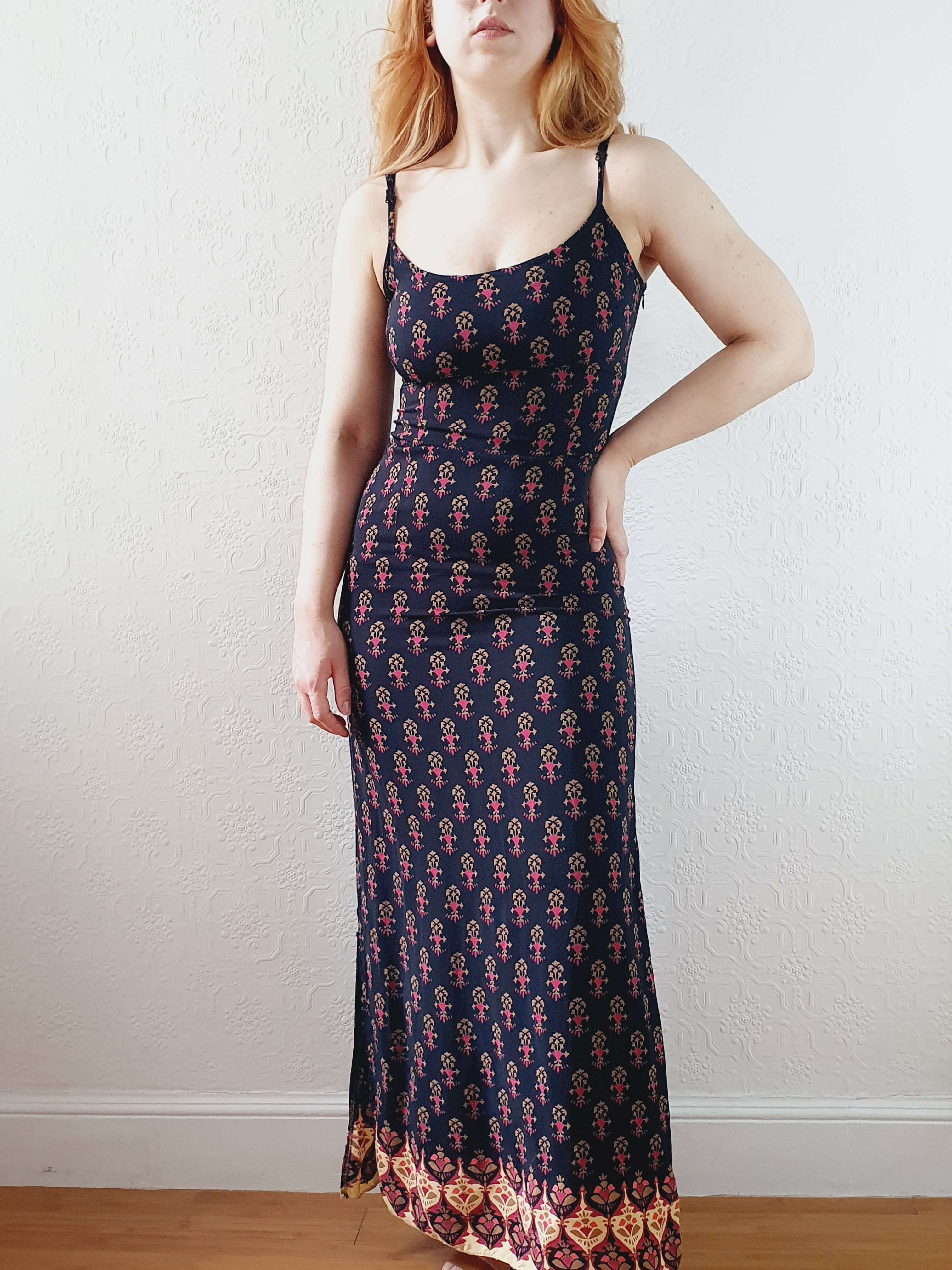 Vintage Black Spaghetti Strap Slip Dress - XS - Image 3