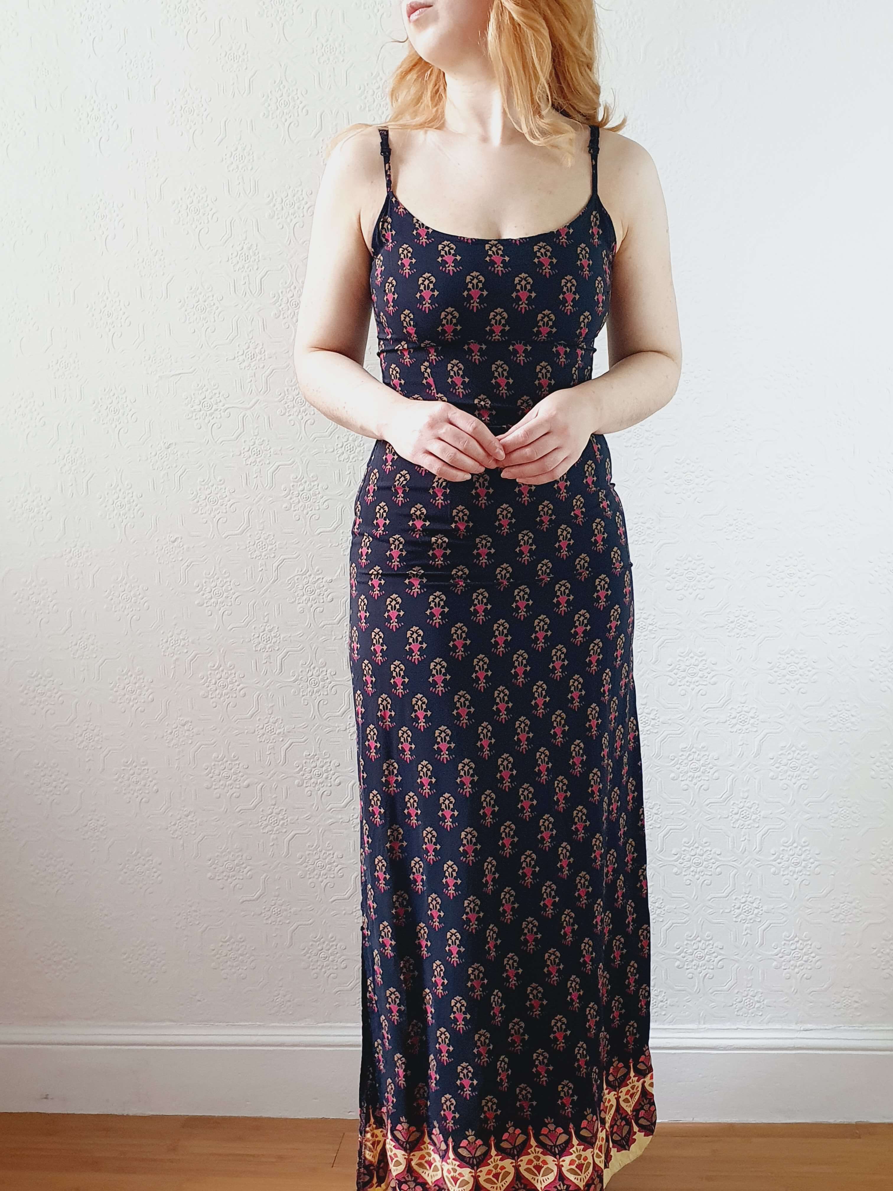 Vintage Black Spaghetti Strap Slip Dress - XS - Image 4