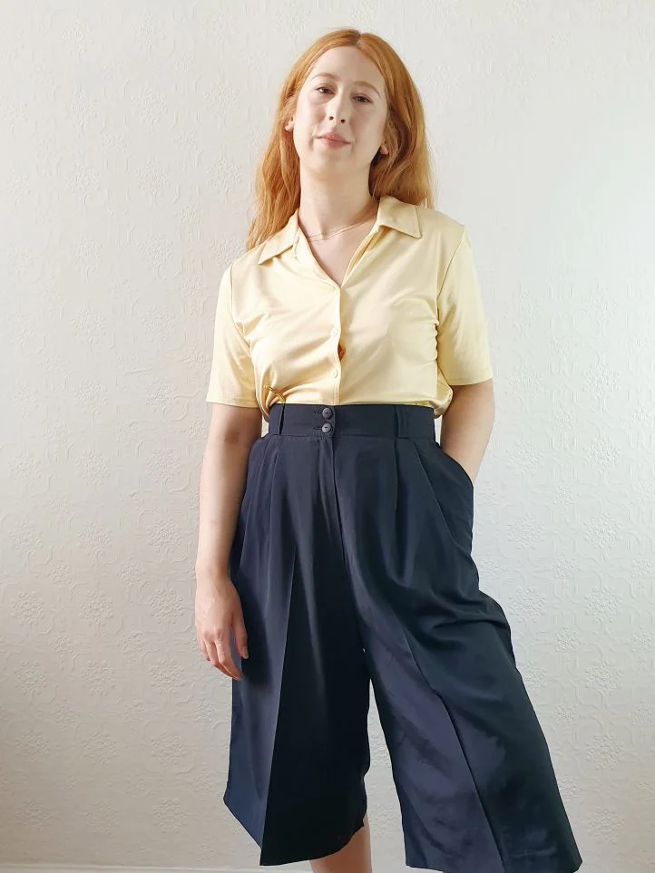 Vintage Black Wide Leg Culottes - M/L - Image 2