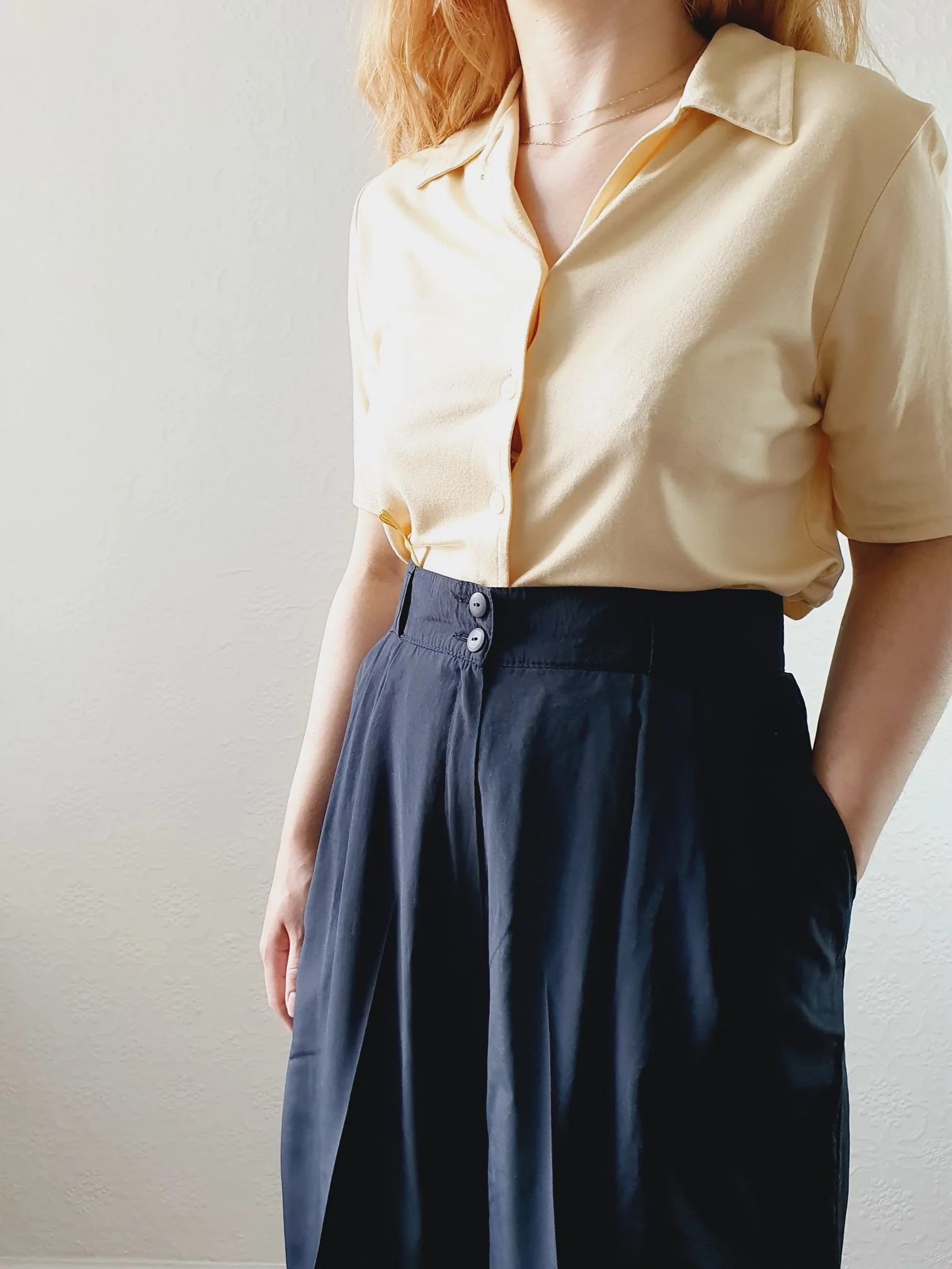 Vintage Black Wide Leg Culottes - M/L - Image 3