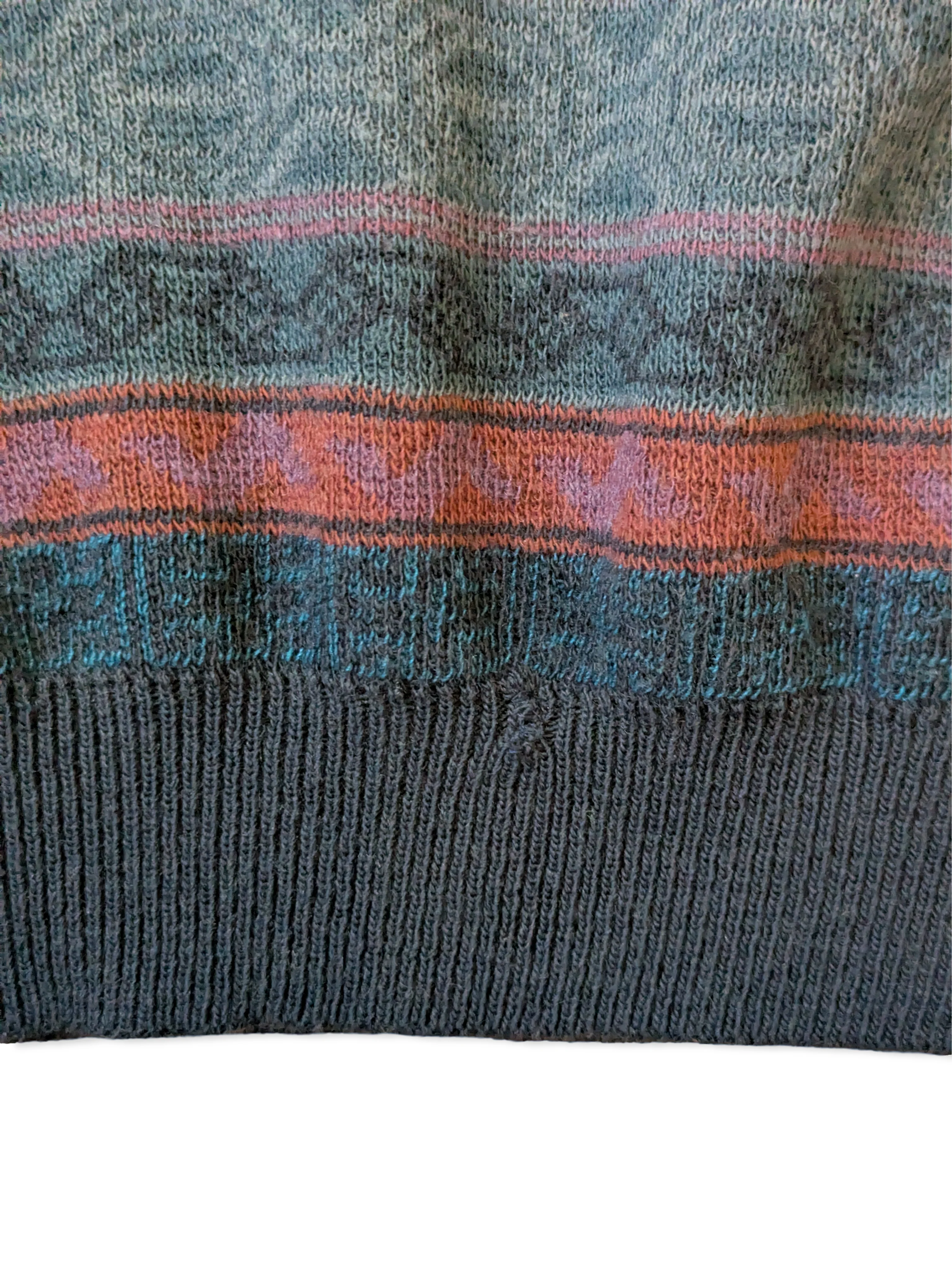 Vintage Blue and Red Striped Knitted Jumper - M/L - Image 4