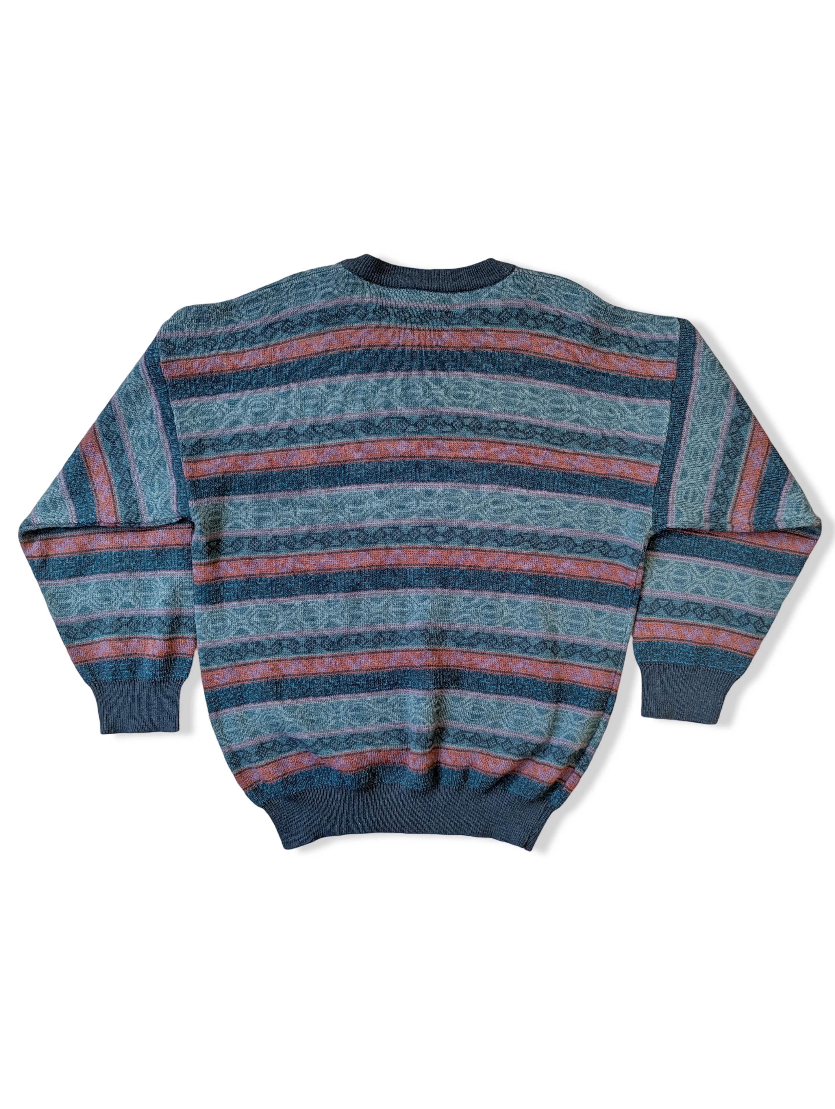 Vintage Blue and Red Striped Knitted Jumper - M/L - Image 5