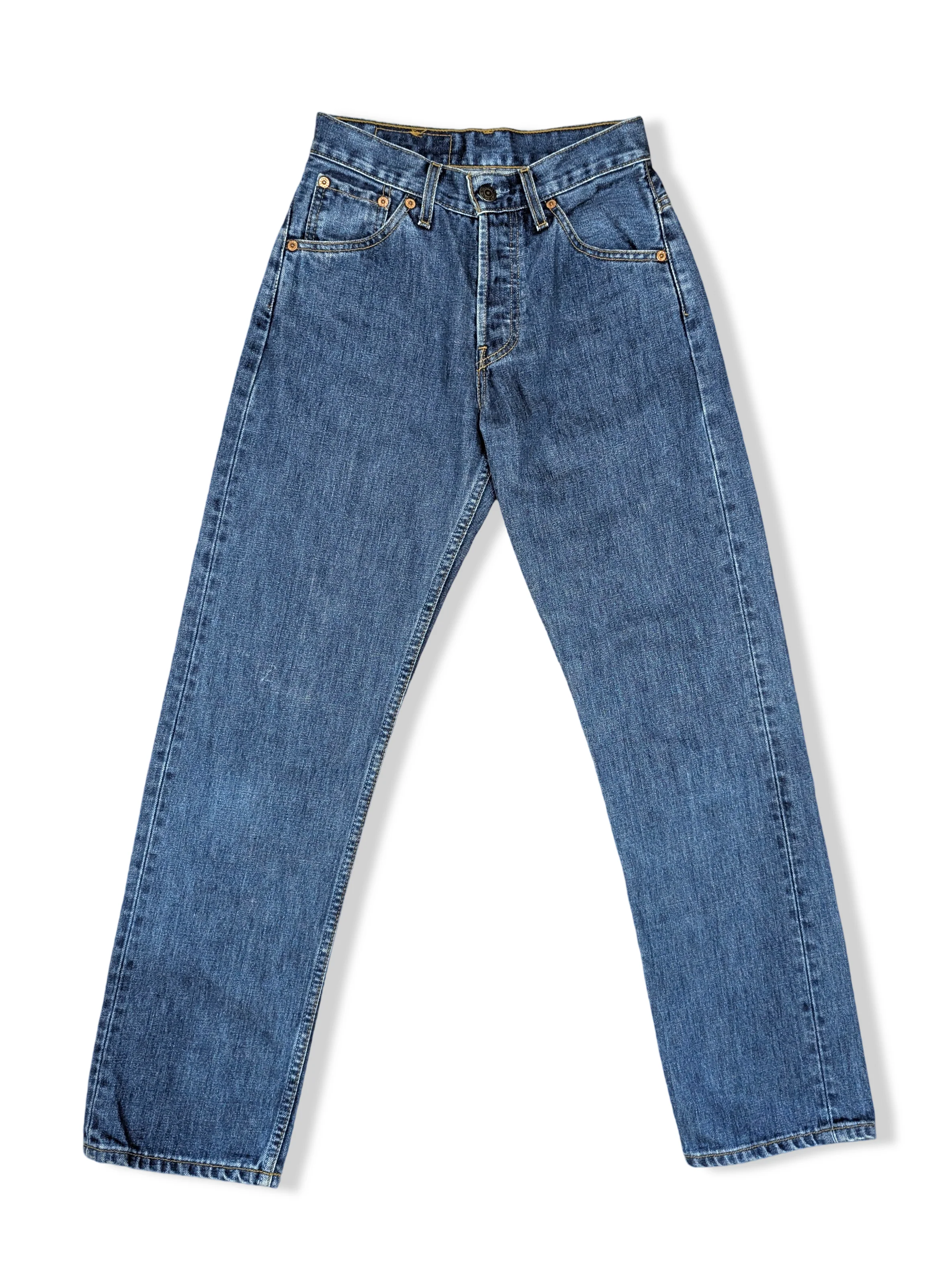 Vintage Blue Levi's Straight Leg 535 Jeans - W26 L30 - Image 2