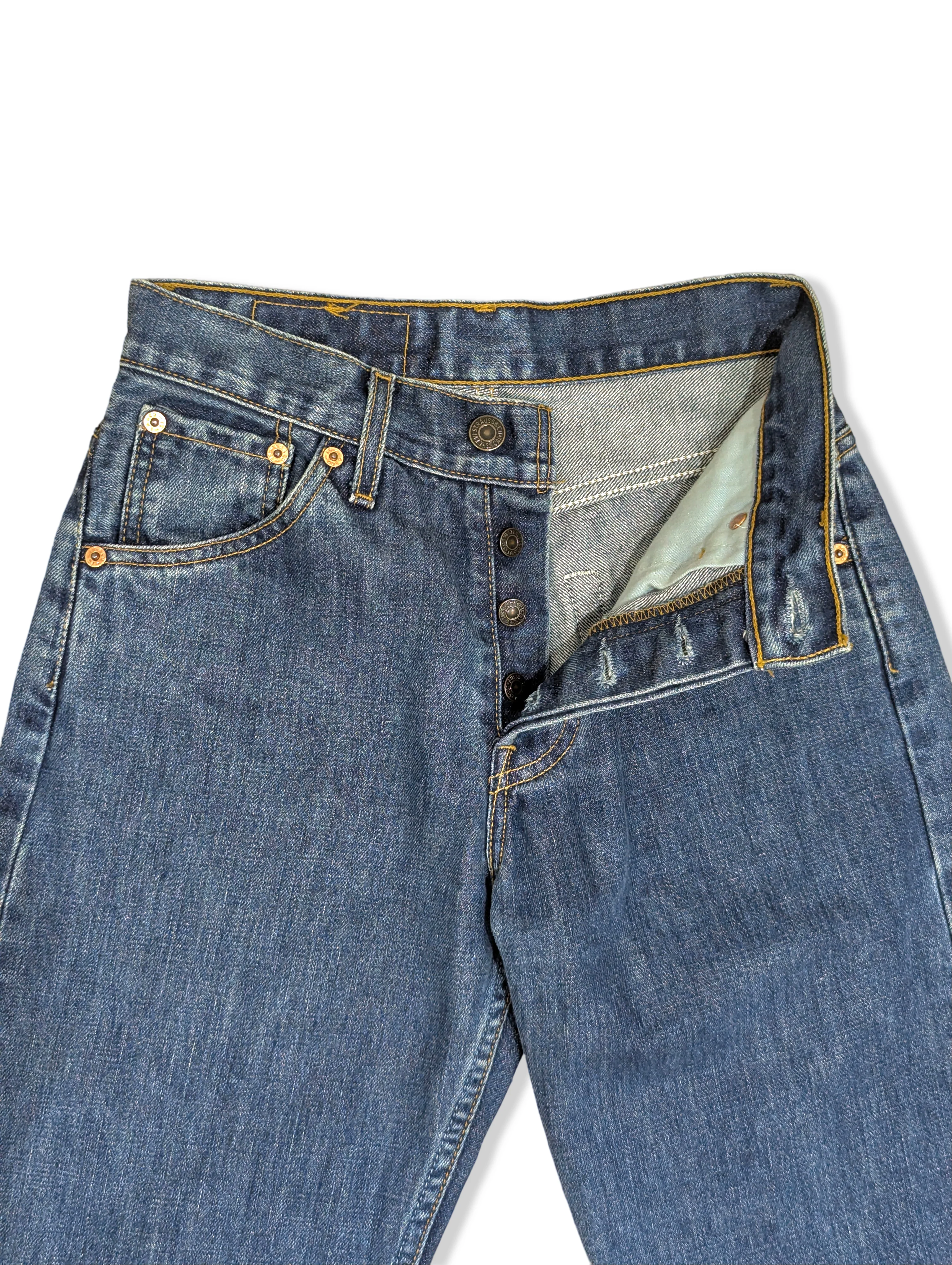Vintage Blue Levi's Straight Leg 535 Jeans - W26 L30 - Image 3