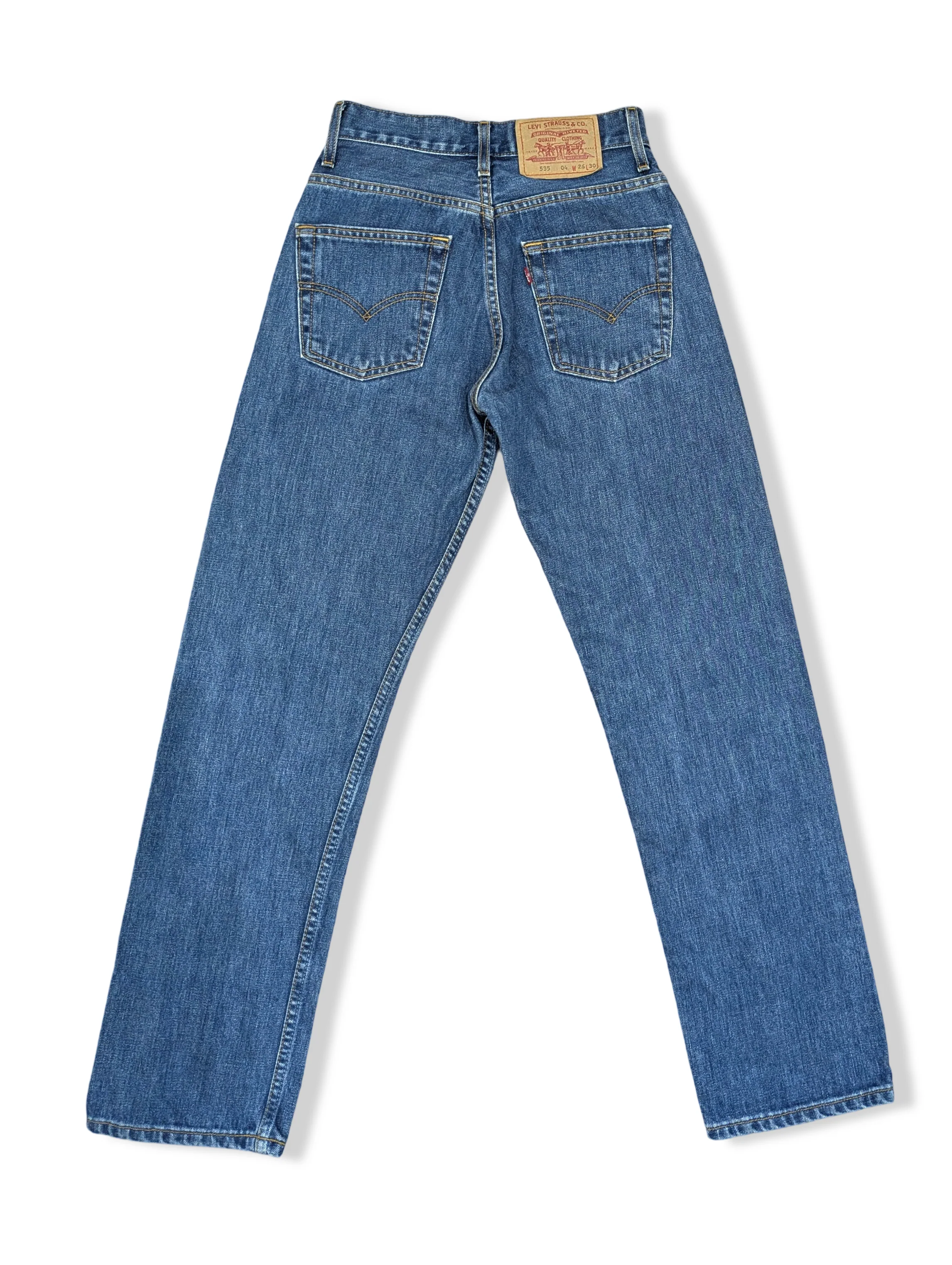 Vintage Blue Levi's Straight Leg 535 Jeans - W26 L30 - Image 4