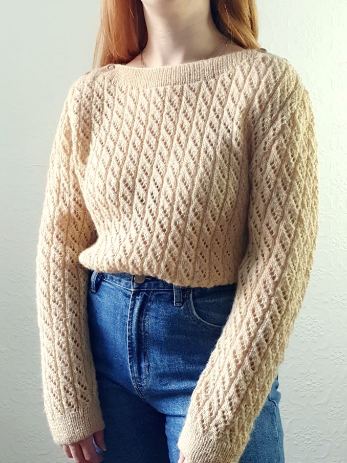 Vintage Boat Neck Wool Jumper - M - Image 2