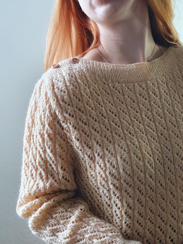 Vintage Boat Neck Wool Jumper - M - Image 5