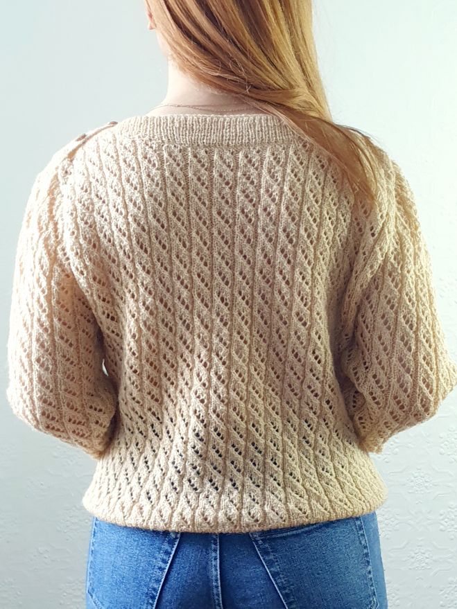 Vintage Boat Neck Wool Jumper - M - Image 7